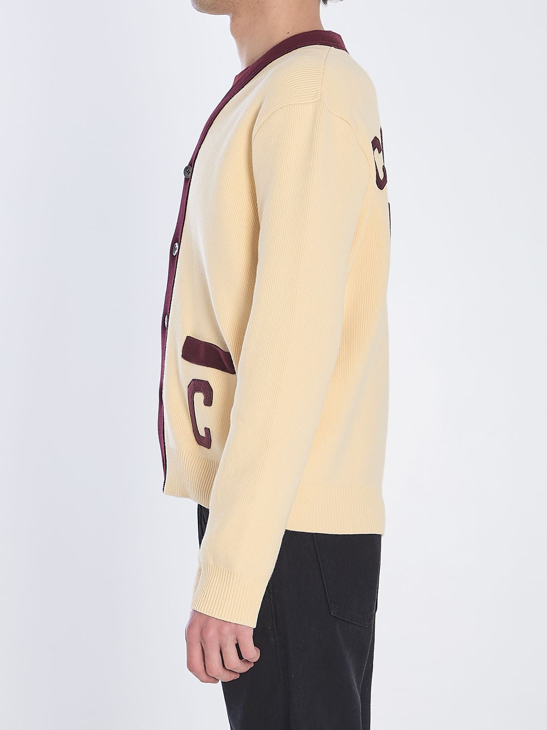 CELINE Logo Detail Cotton Cardigan for Men