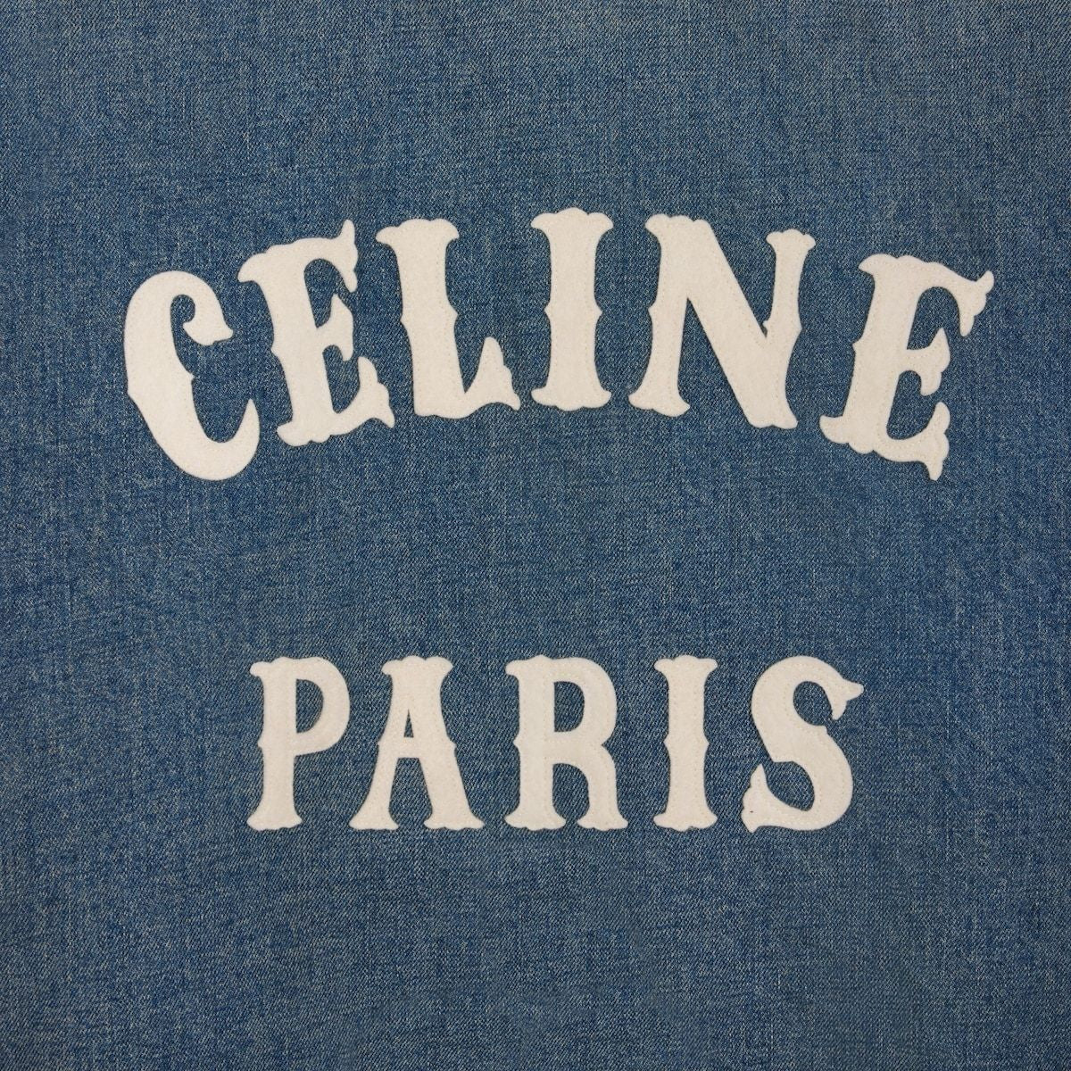 CELINE Varsity Style Denim Bomber Jacket