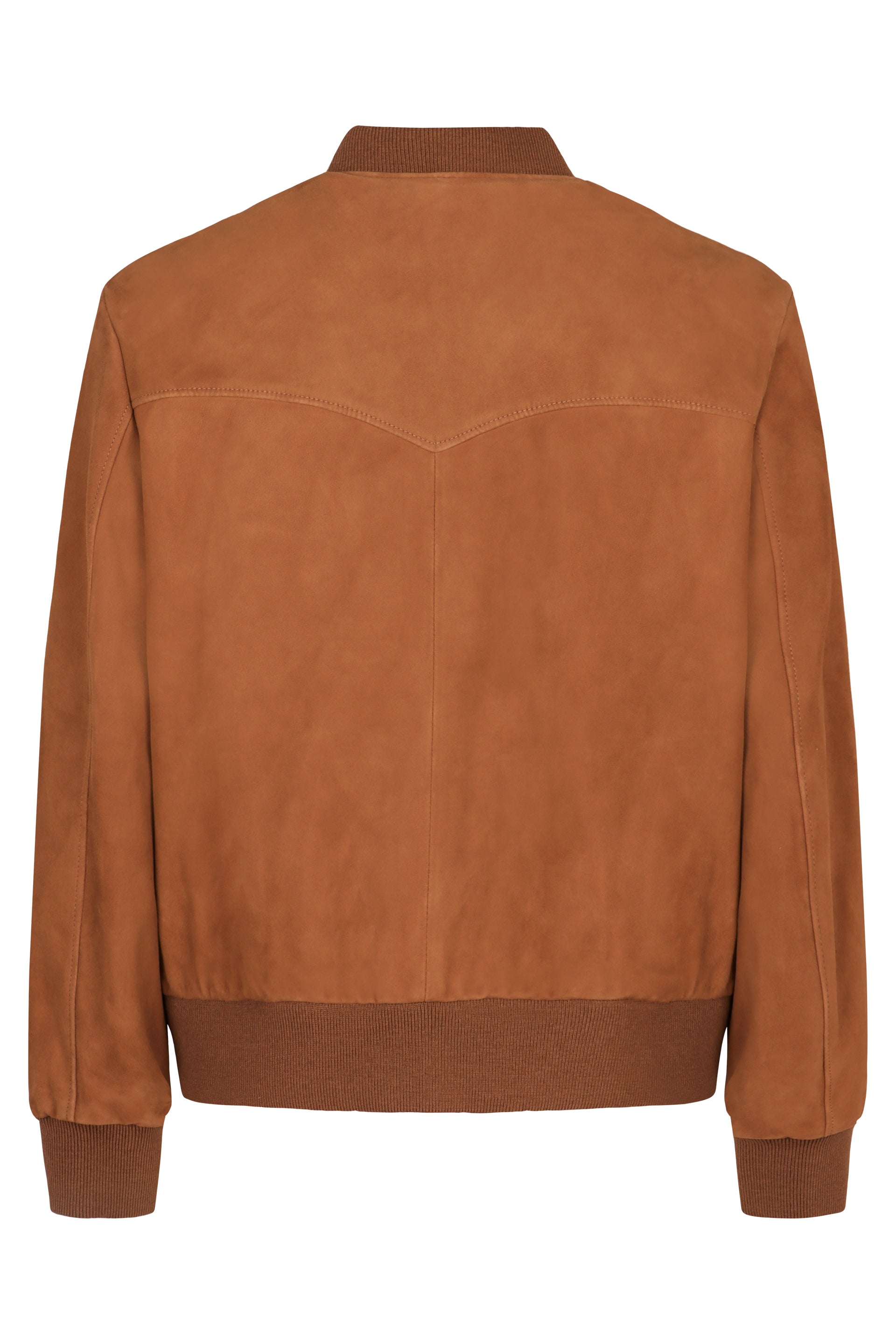 CELINE Suede Jacket with Ribbed Knit Edges