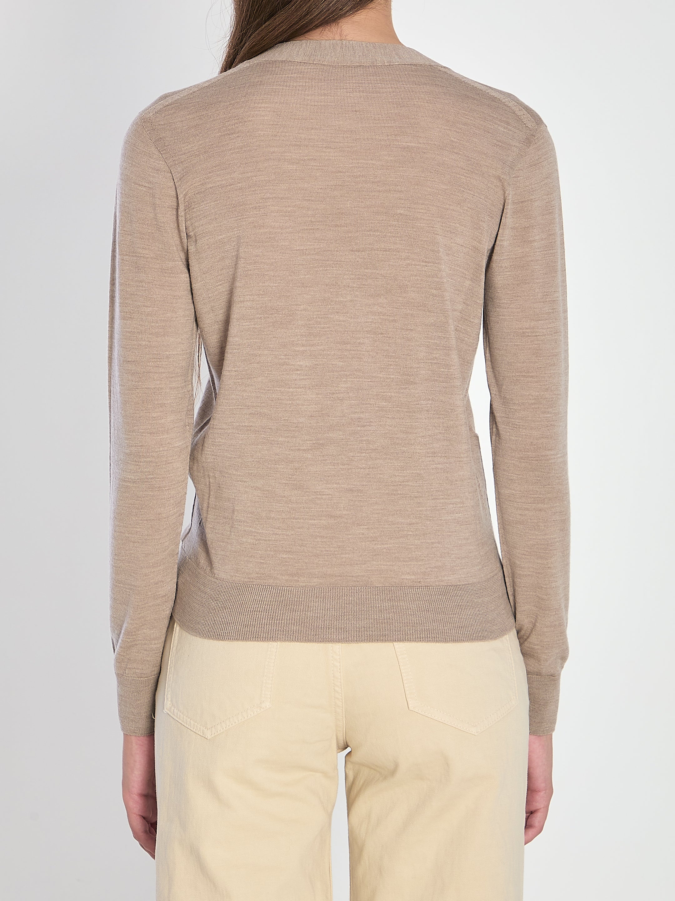 CELINE Triomphe Cardigan - Slim Fit, Lightweight Wool, Size S