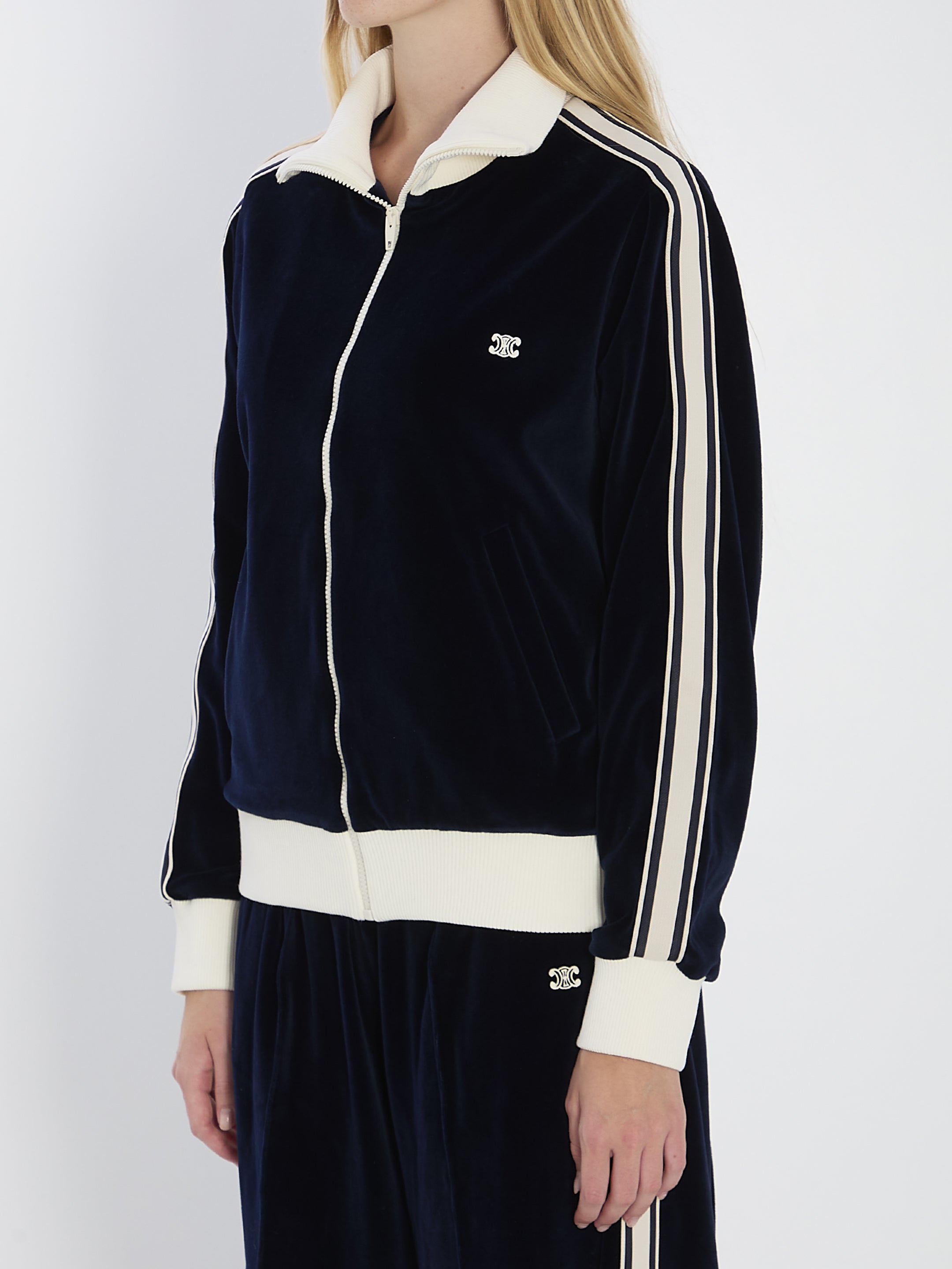 CELINE Triomphe Velvet Jacket - Size M