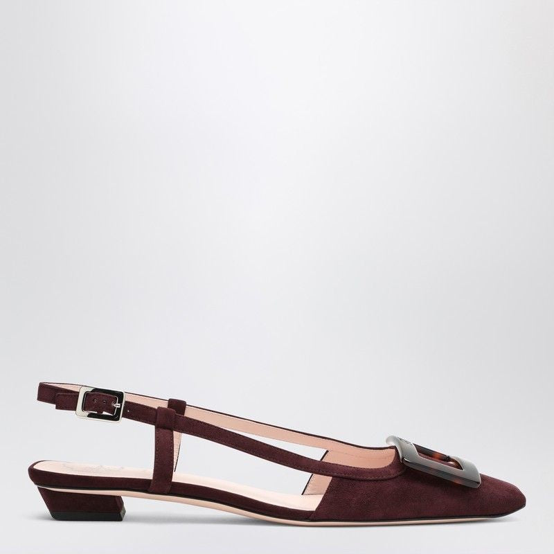 ROGER VIVIER Belle Vivier Suede Slingback Flats