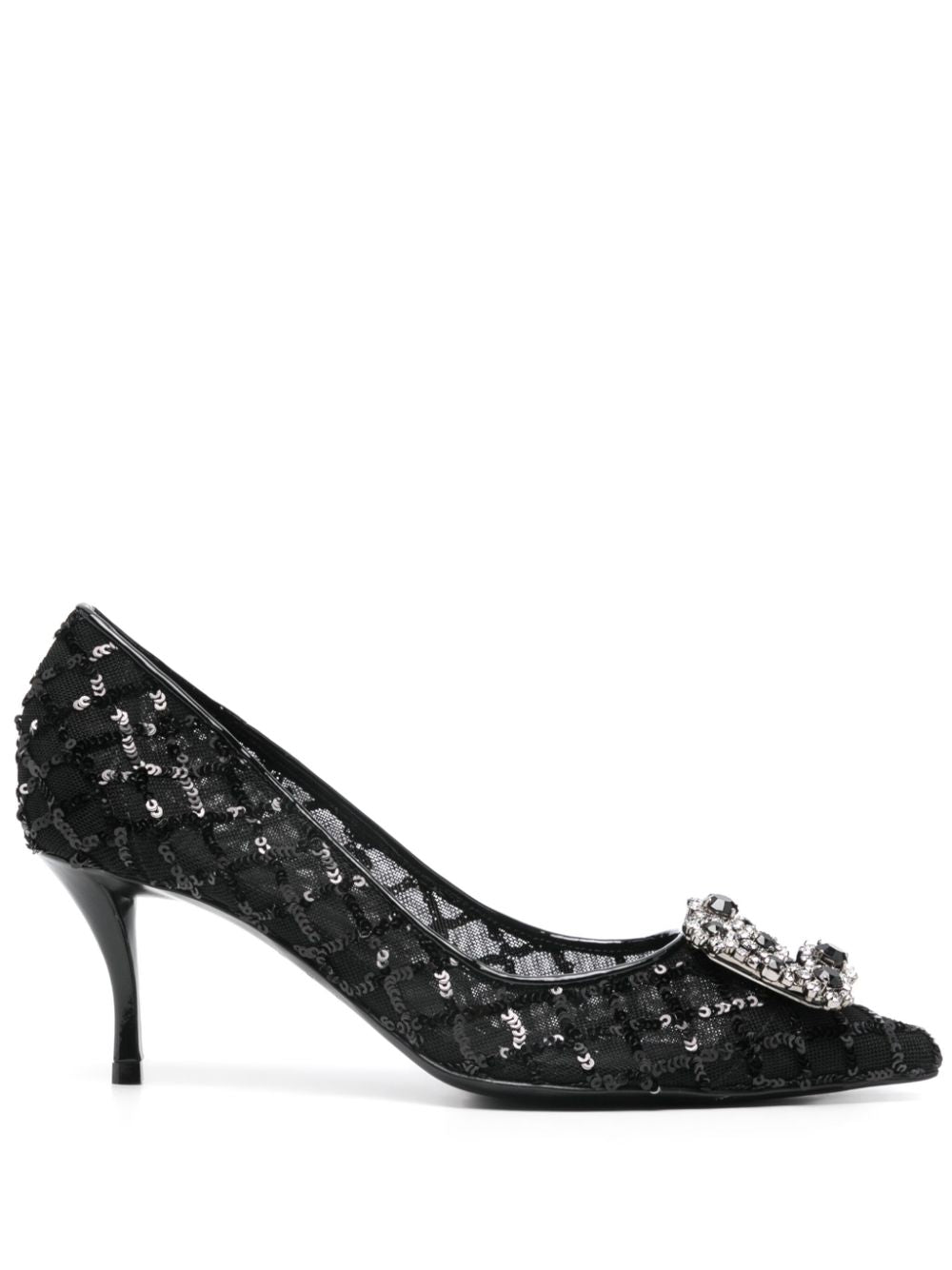 ROGER VIVIER Flower Strass Mini Pumps - 65mm Mid Heel