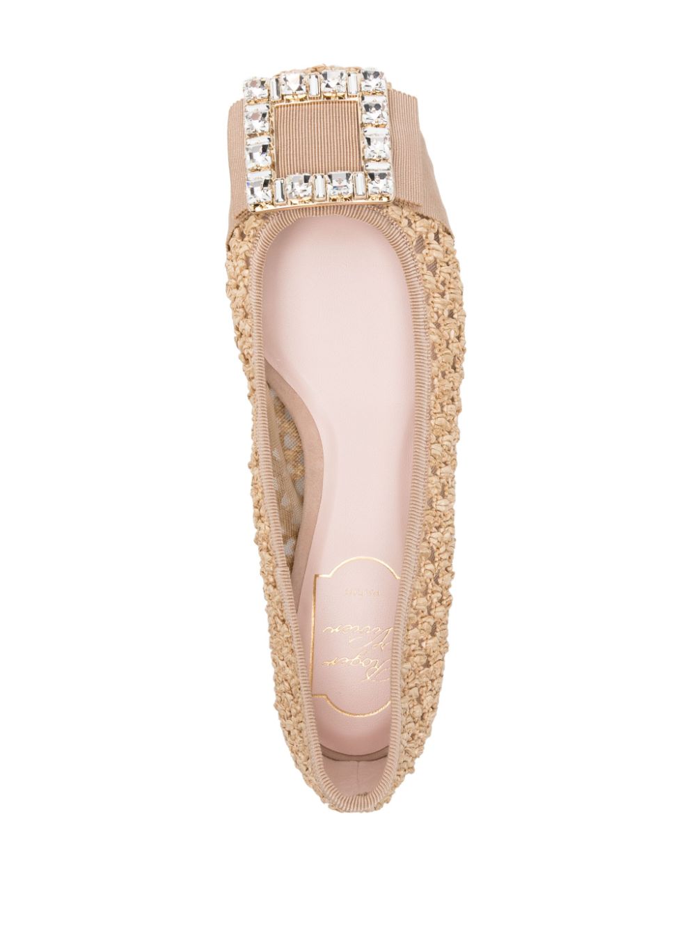ROGER VIVIER Chic Raffia Ballet Flats