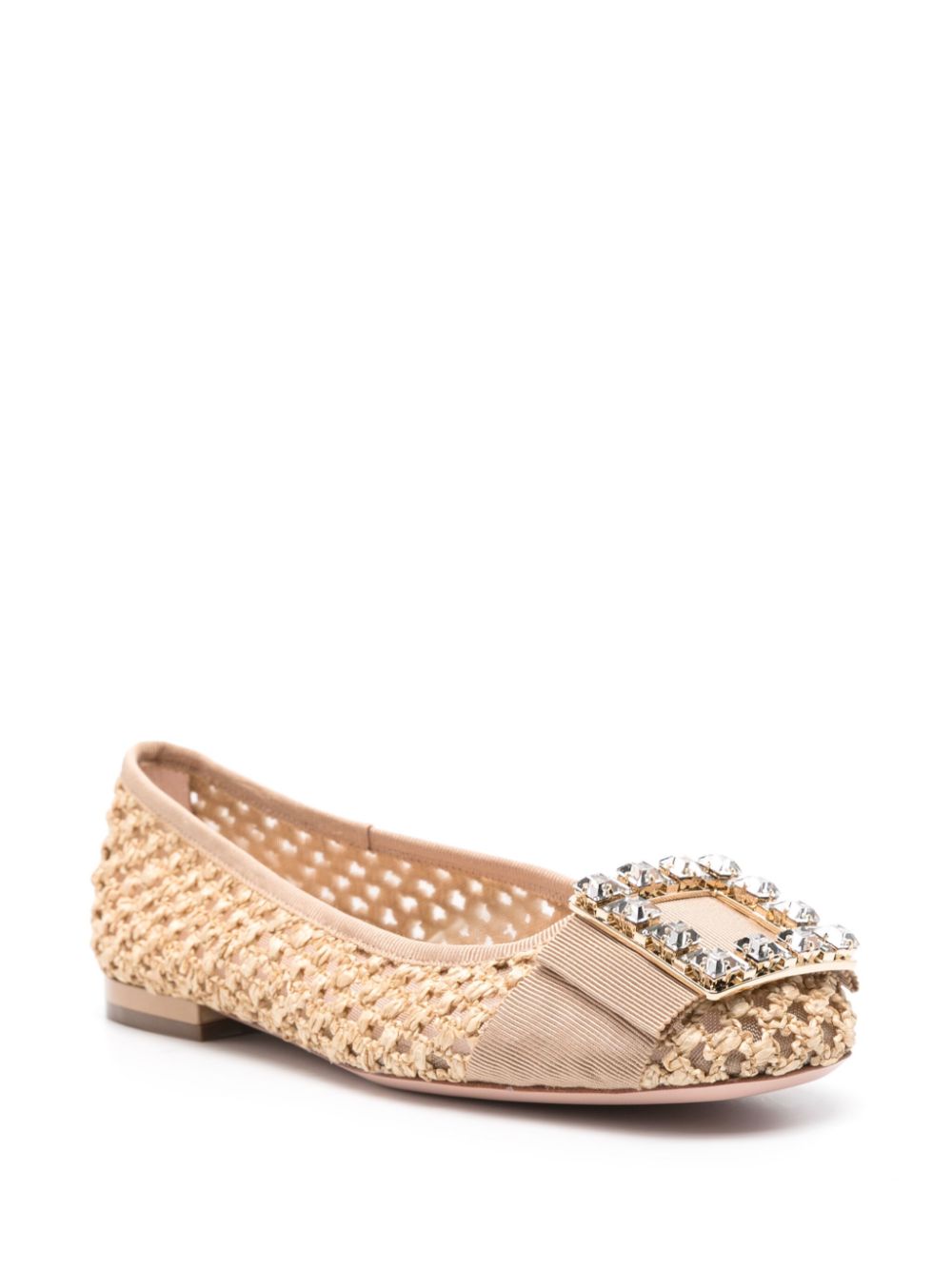 ROGER VIVIER Chic Raffia Ballet Flats