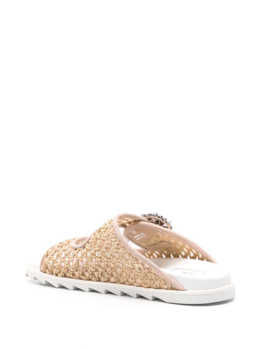 ROGER VIVIER Double-Strap Raffia Sandals