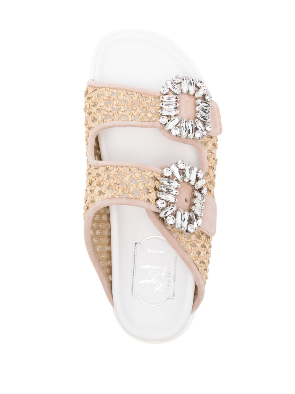ROGER VIVIER Double-Strap Raffia Sandals