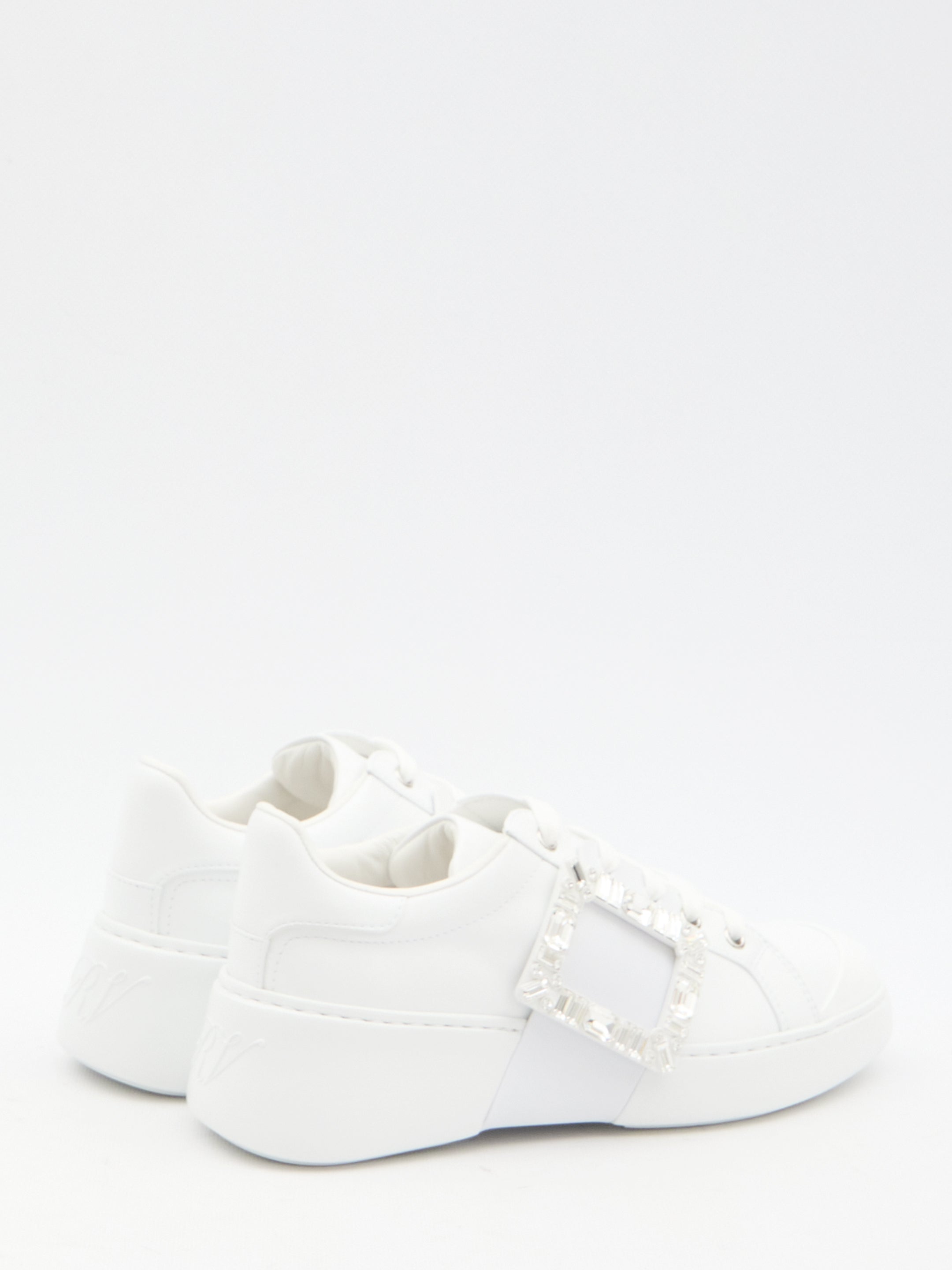 ROGER VIVIER Viv' Skate Sneaker with Crystal Buckle