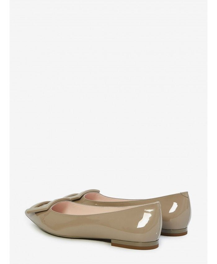 ROGER VIVIER Pointed Design Ballerinas with Tonal Metal Buckle - Low Heel
