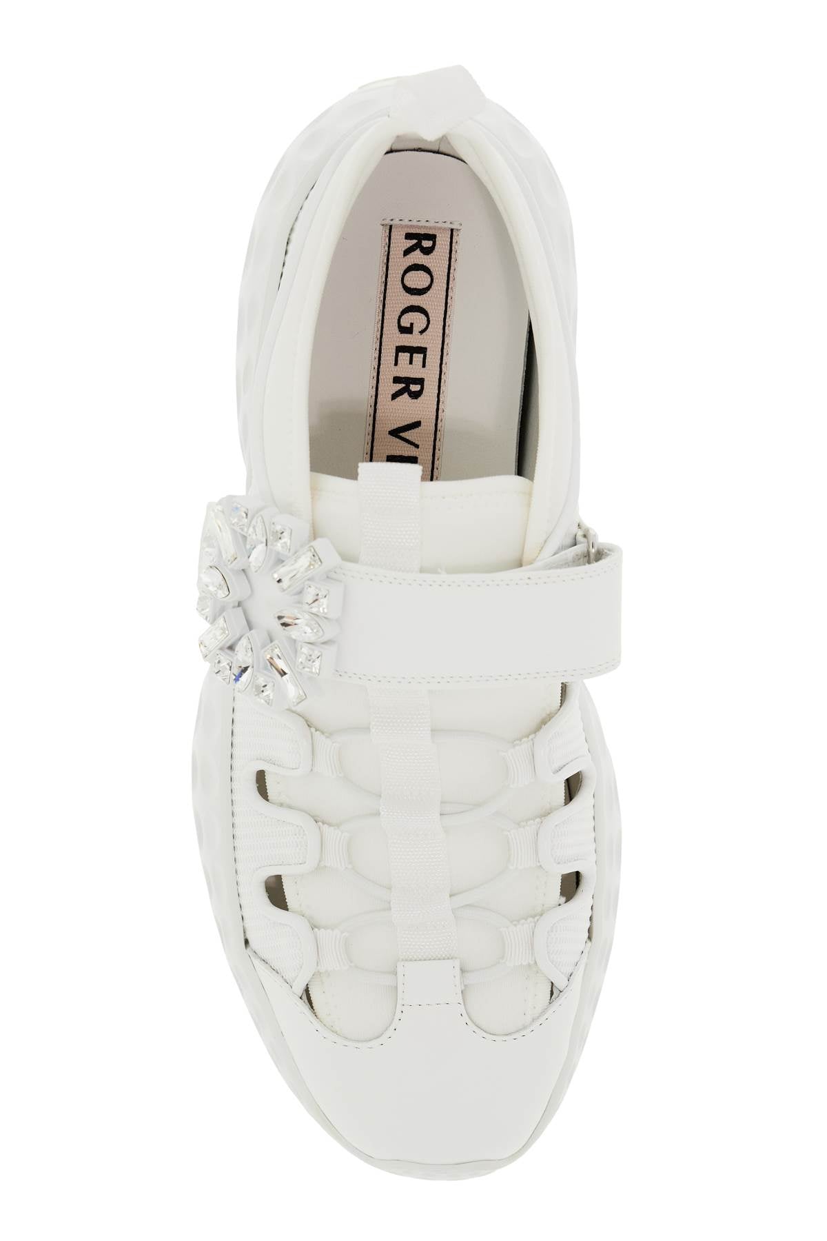 ROGER VIVIER Crystal-Embellished Buckle Sneakers