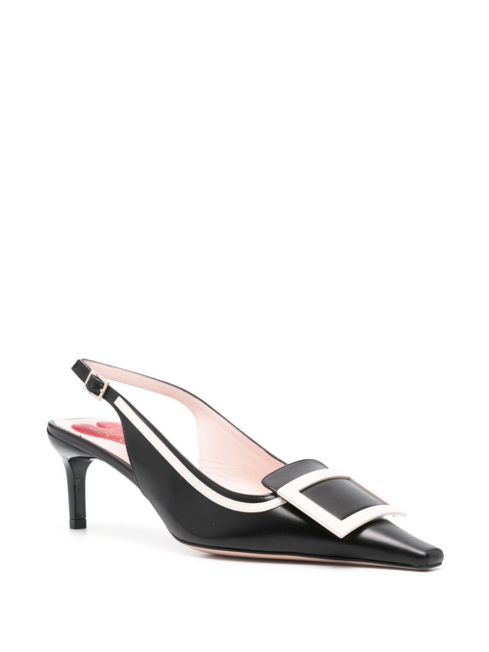 ROGER VIVIER Mid Stiletto Slingback Pumps with Decorative Buckle Detail