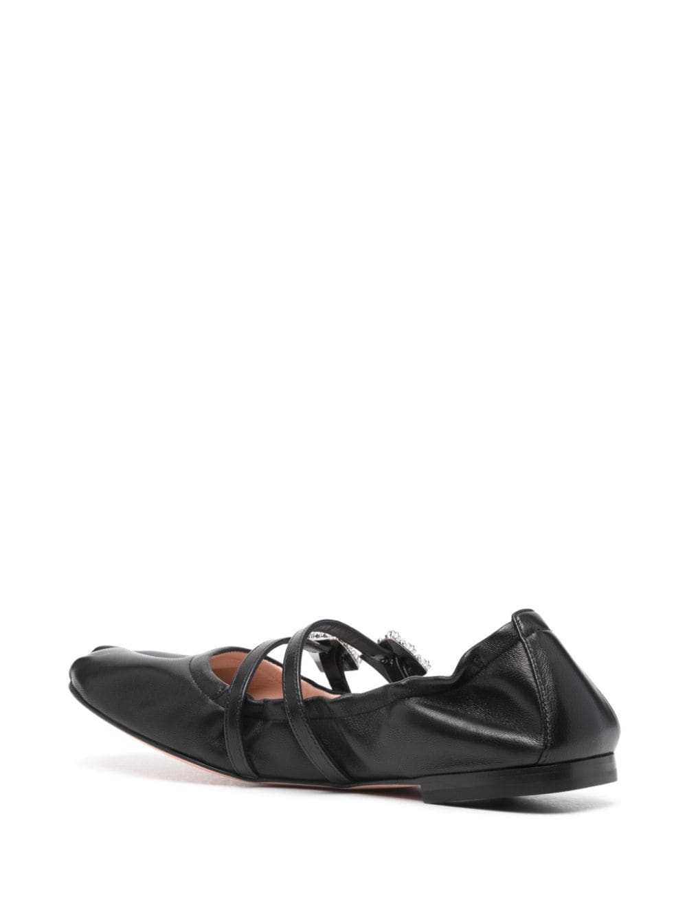 ROGER VIVIER Mini Strap Strass Leather Ballet Flats