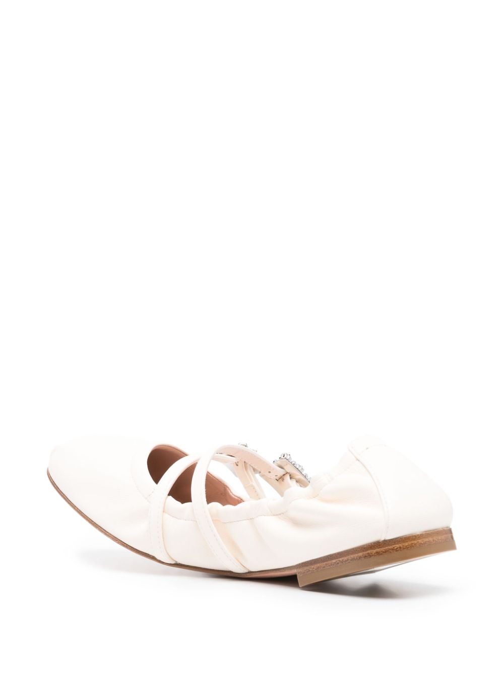 ROGER VIVIER Mini Strap Strass Leather Ballet Flats