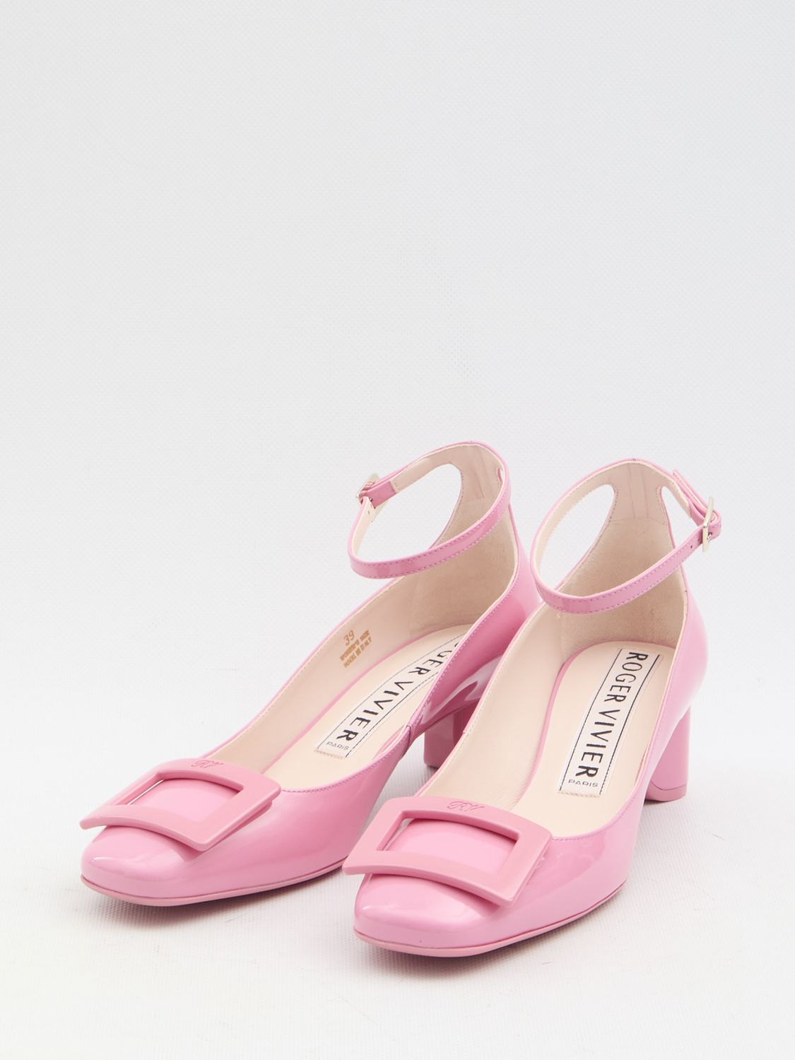 ROGER VIVIER Ankle Strap Pumps with Square Toe and Adjustable Strap - 4.5 cm Heel