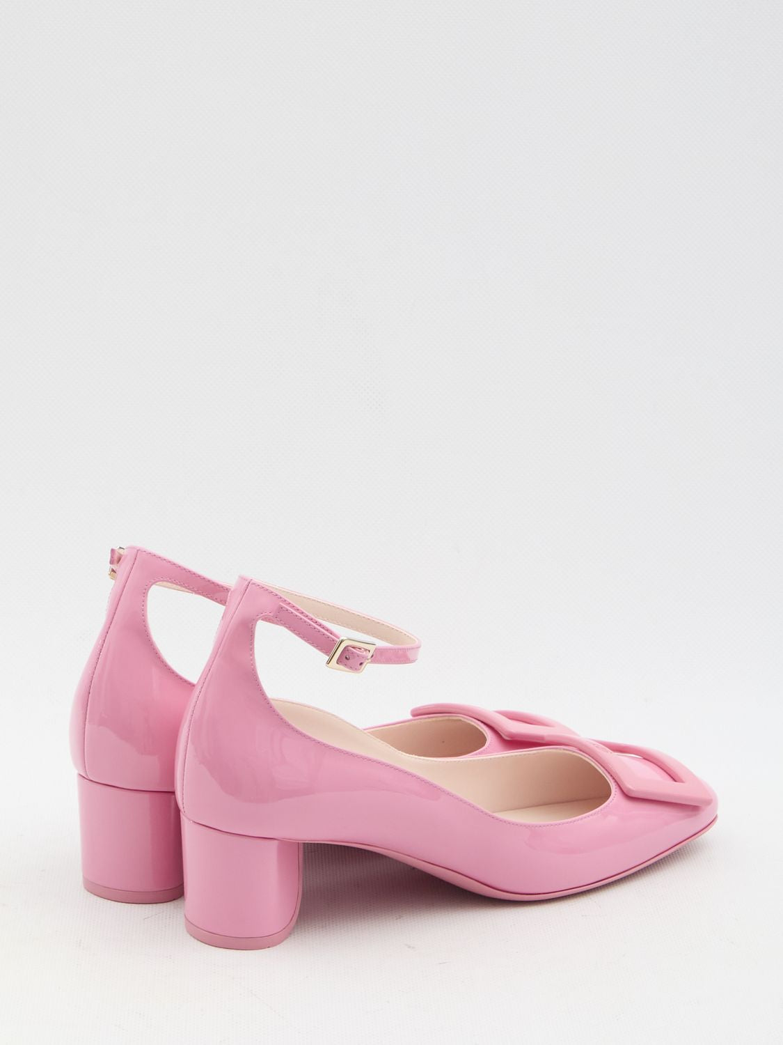 ROGER VIVIER Ankle Strap Pumps with Square Toe and Adjustable Strap - 4.5 cm Heel