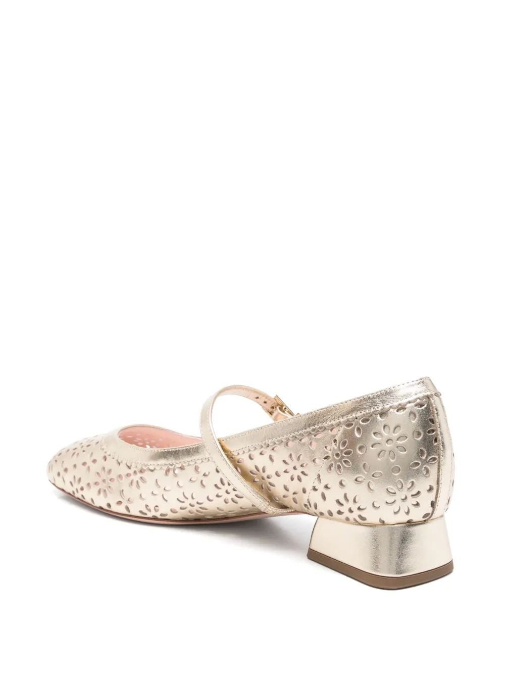 ROGER VIVIER Golden Perforated Ballerina Shoes for Women