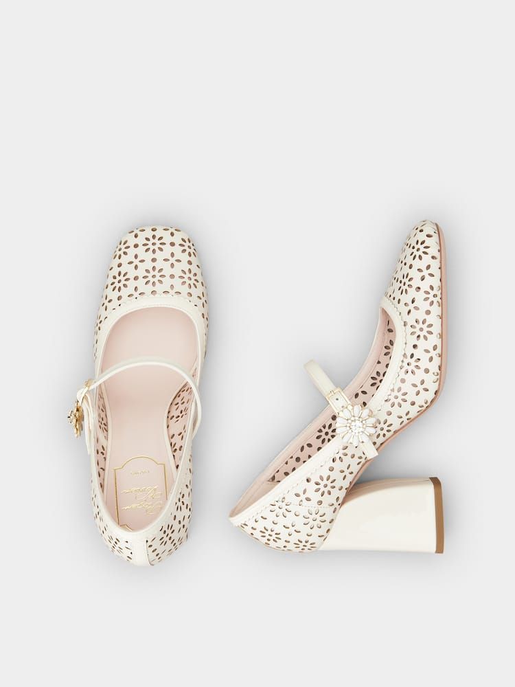 ROGER VIVIER Salon Perforated Heel Broad Pumps - SS25 Edition