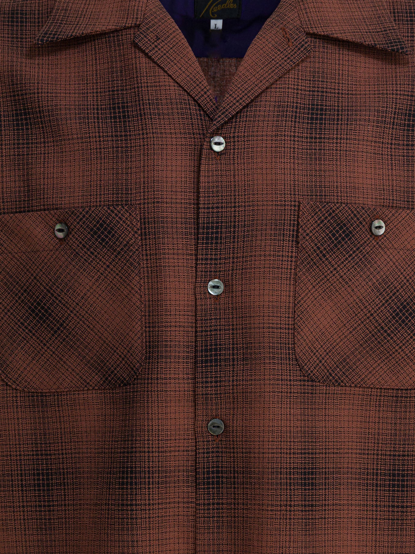 NEEDLES Checkered Design Wool Regular Fit One-Up Shirt