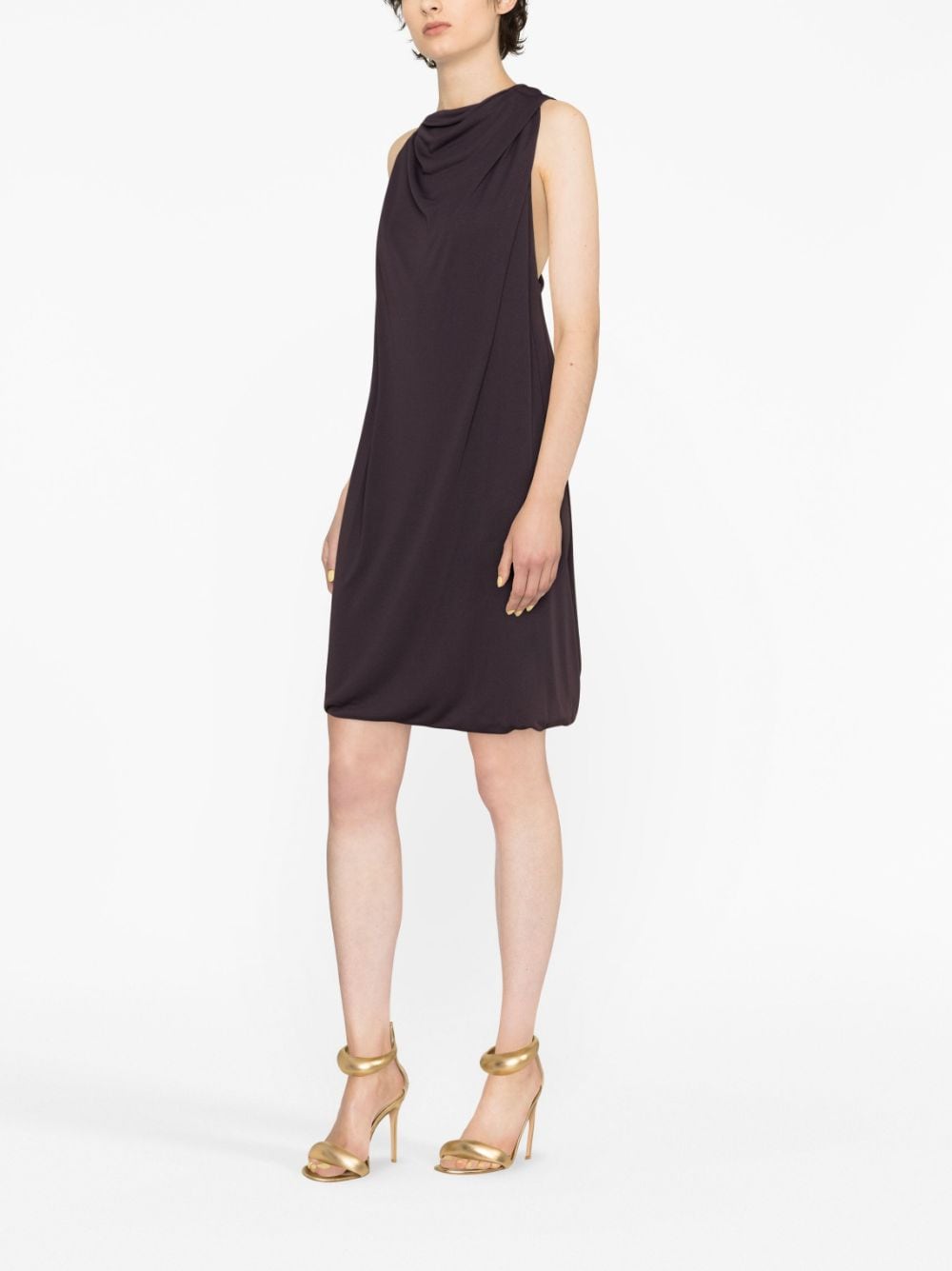 LANVIN Twisted Back Knee Scarf Mini Dress