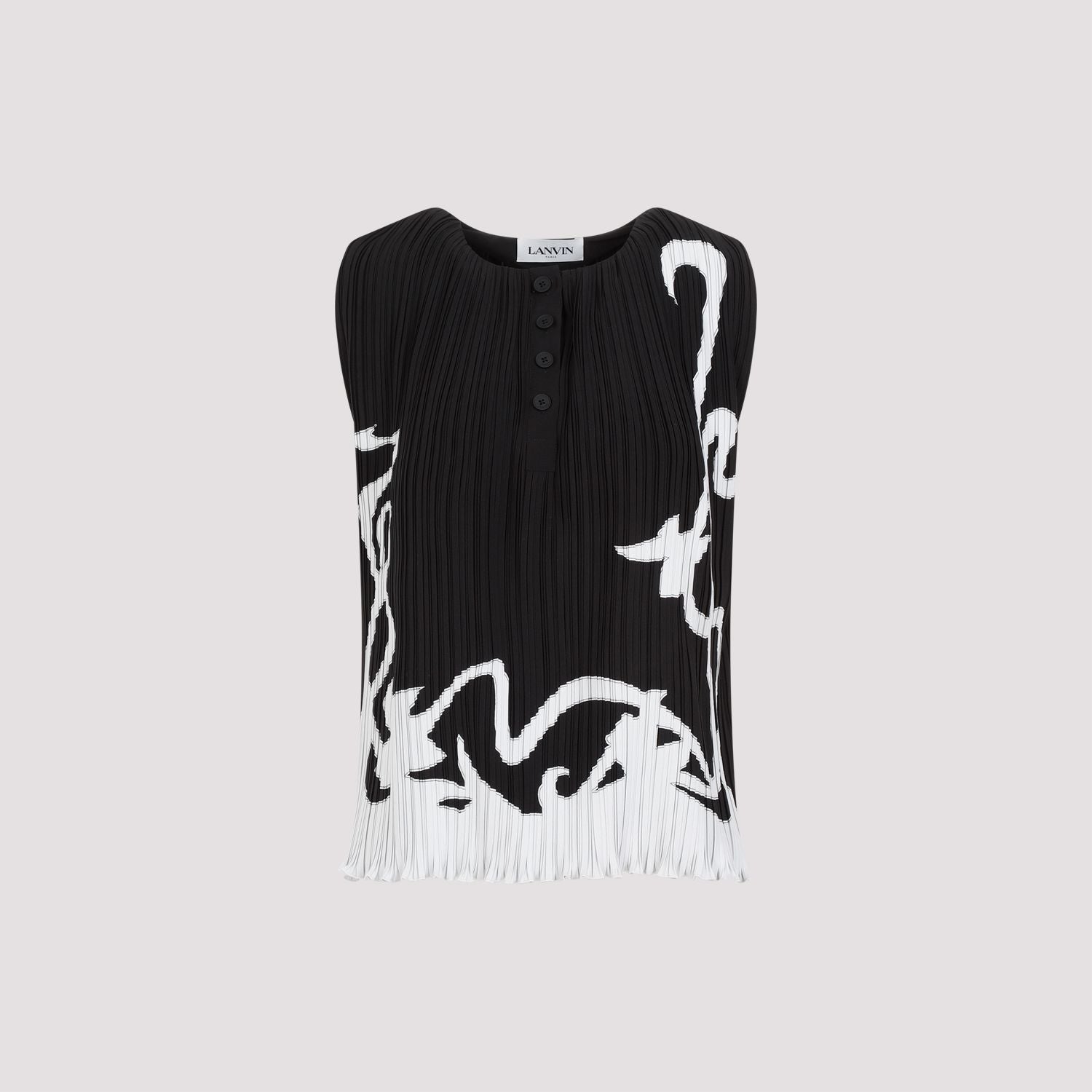 LANVIN Sleeveless Pleated Top for Women - SS24