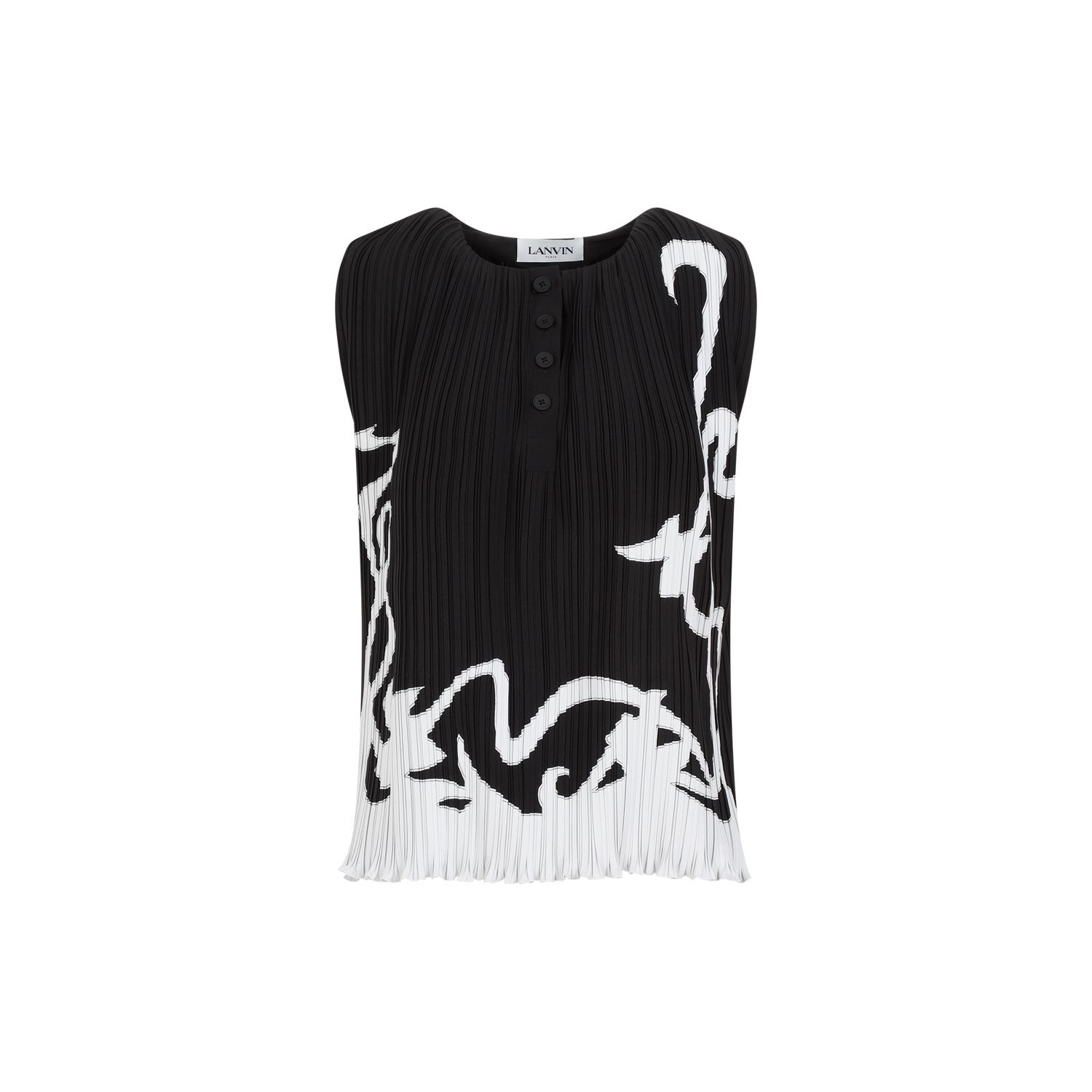 LANVIN Sleeveless Pleated Top for Women - SS24