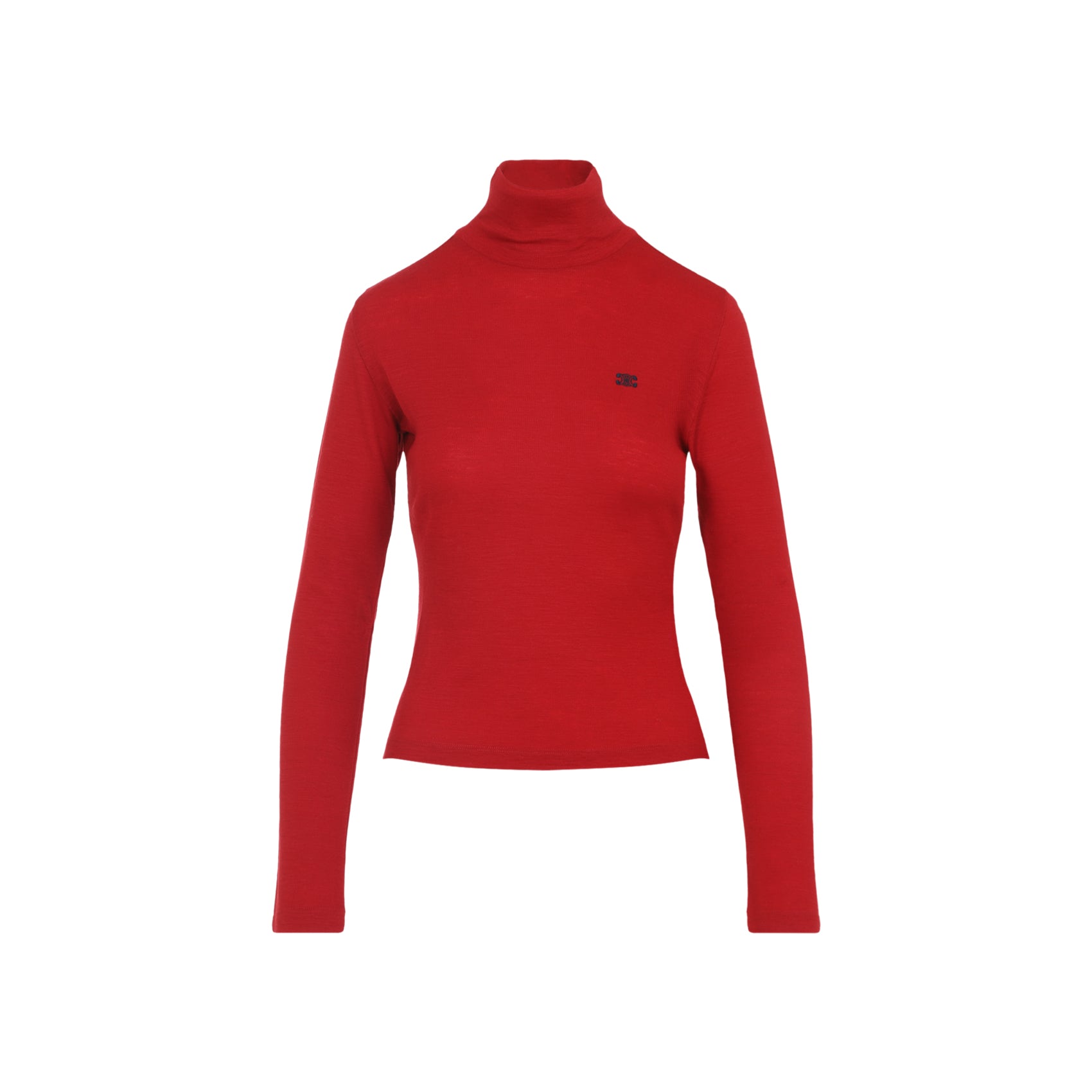 CELINE High Neck Long Sleeve Wool T-Shirt Sweater - Size S