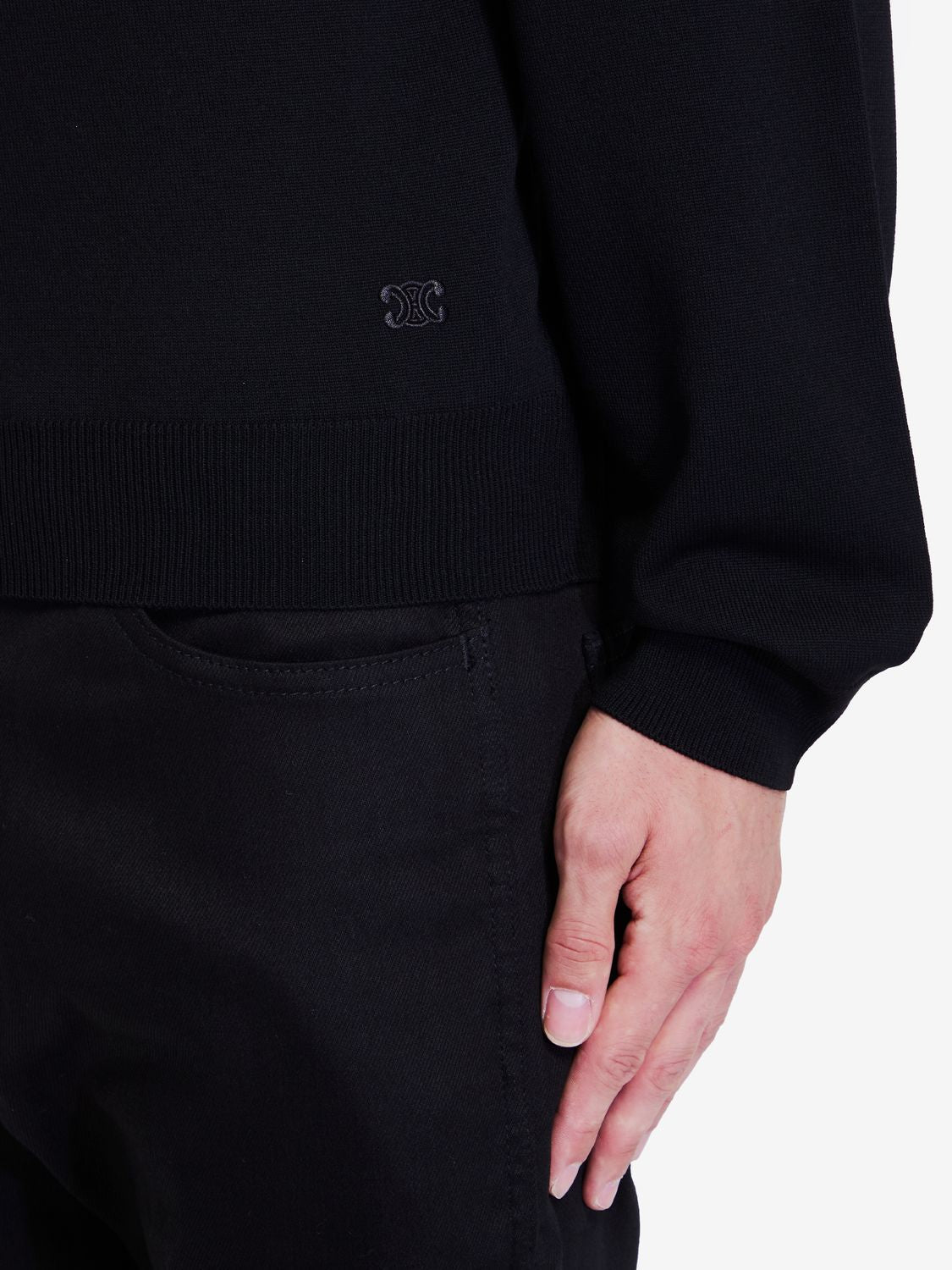 CELINE Triomphe Embroidered Crewneck Jumper - Regular Fit