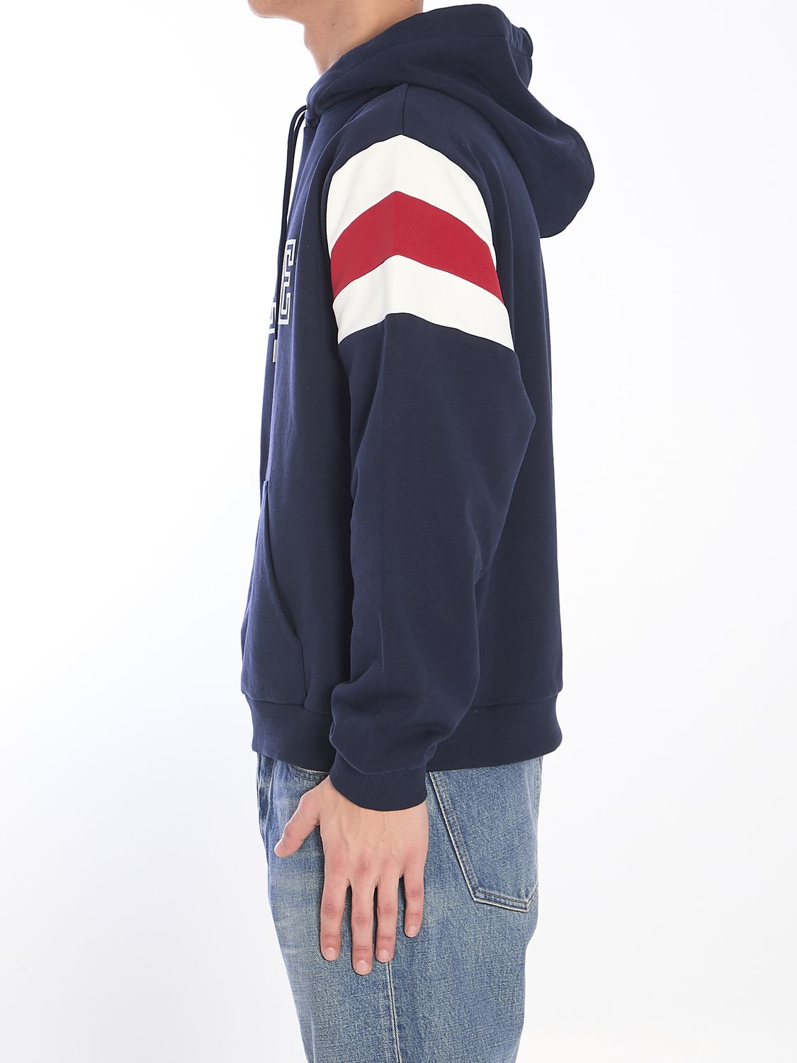 CELINE Logo Hoodie with Stripe Details