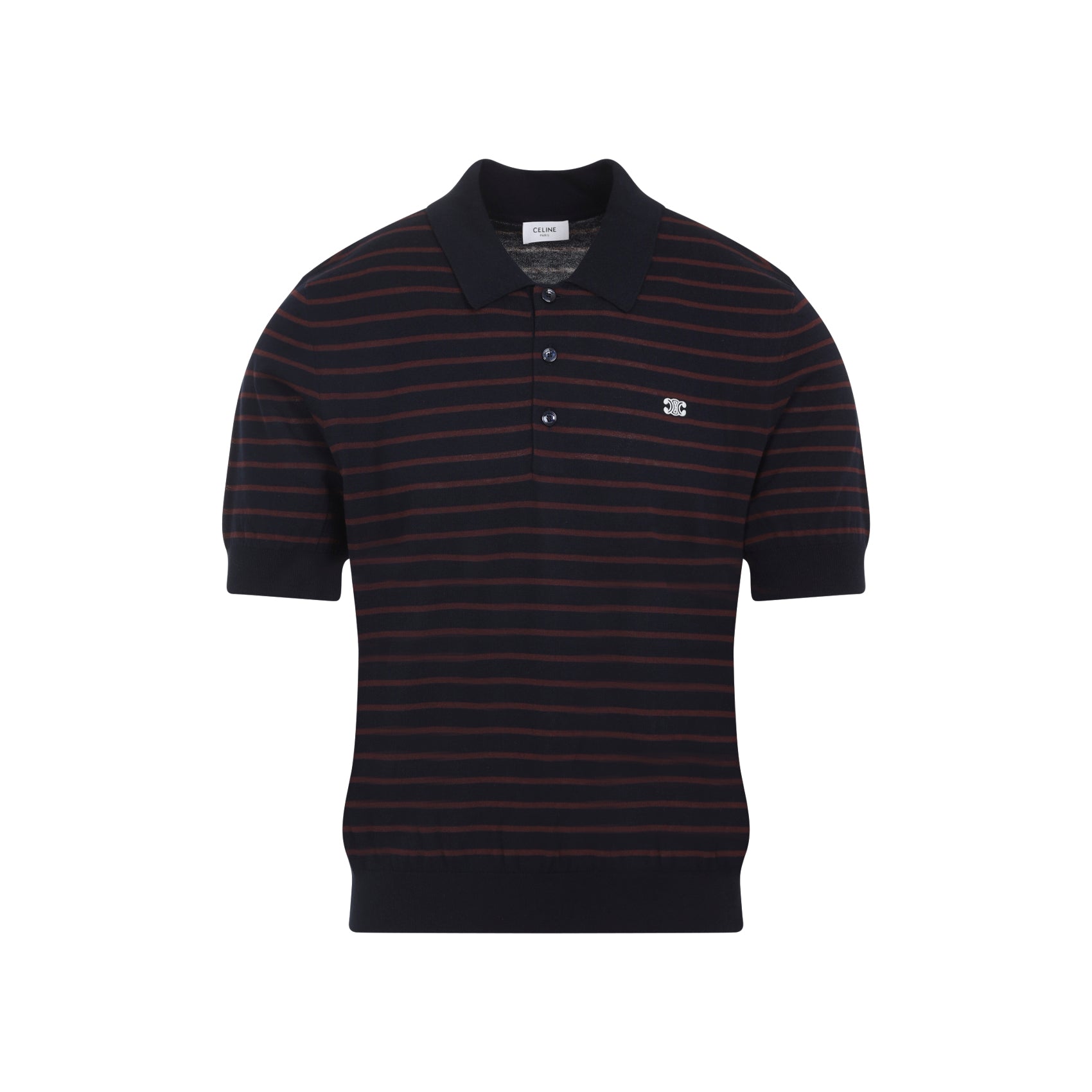 CELINE Short-Sleeved Polo Sweater for Men
