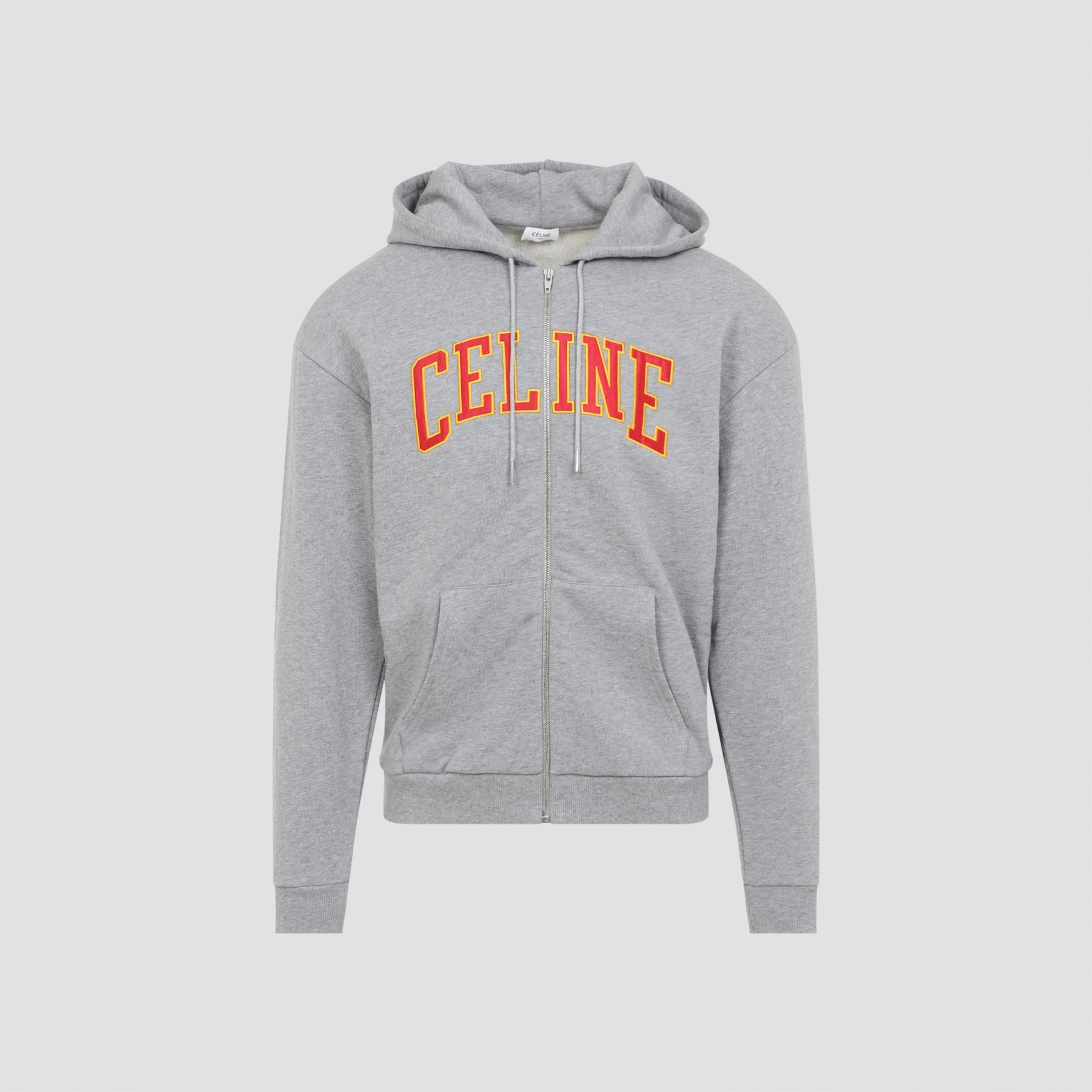 CELINE Loose Zip Up Cotton Hoodie for Men