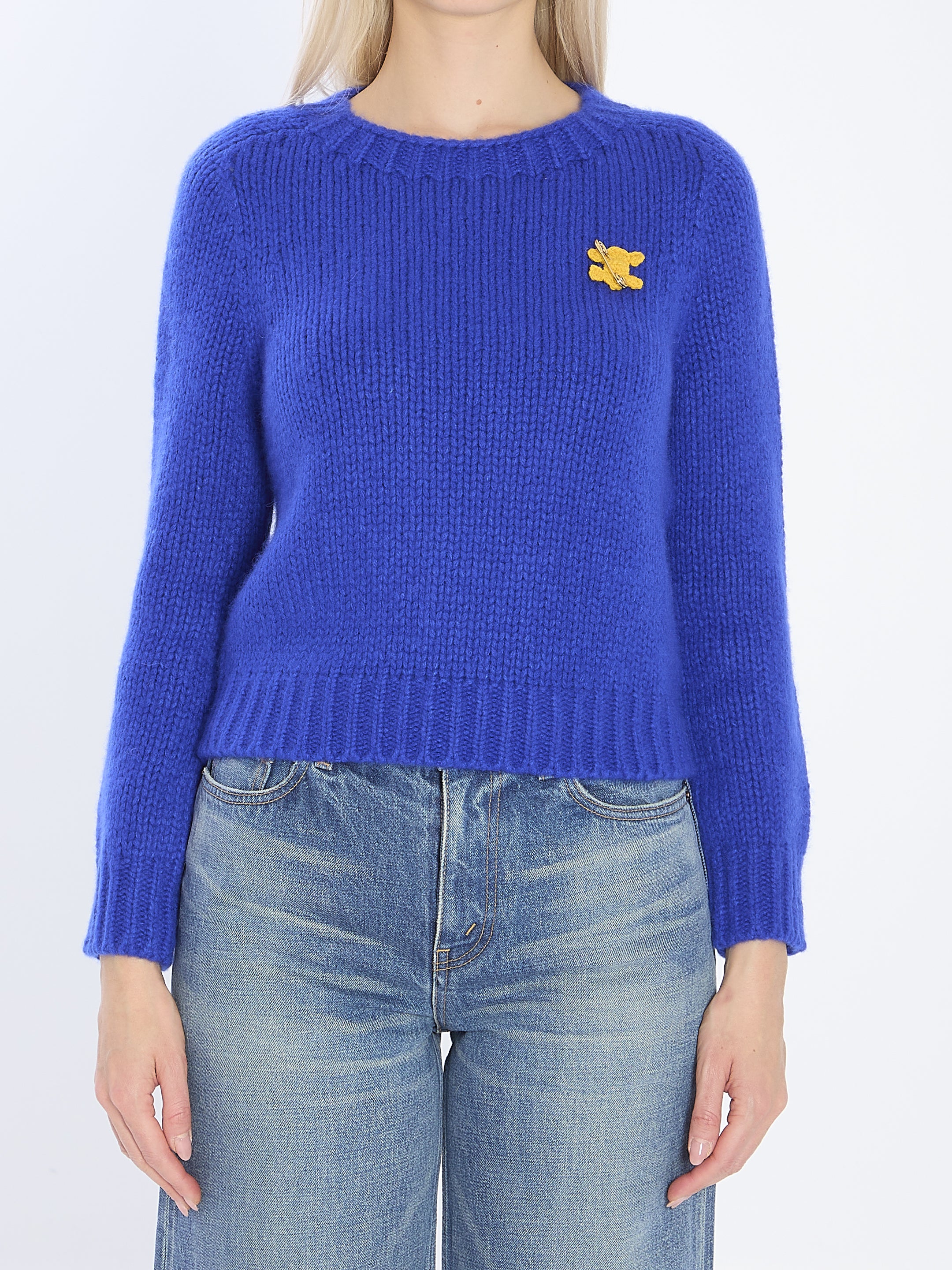 CELINE Cashmere and Silk Crew Neck Sweater