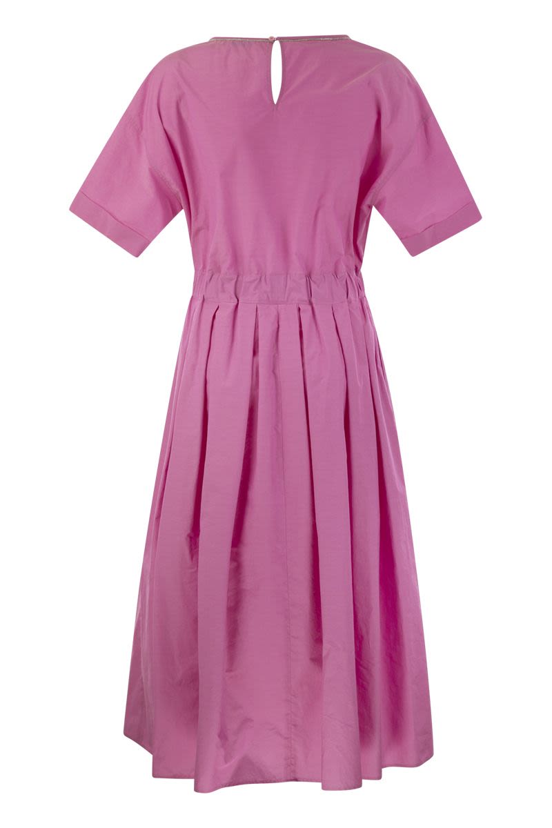 PESERICO Elegant Cotton-Blend Midi Dress with Light Stitch Detail