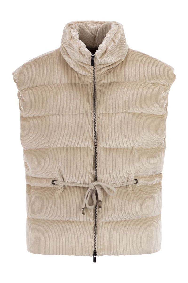 PESERICO Winter-Weight Goose Down & Velvet Waistcoat