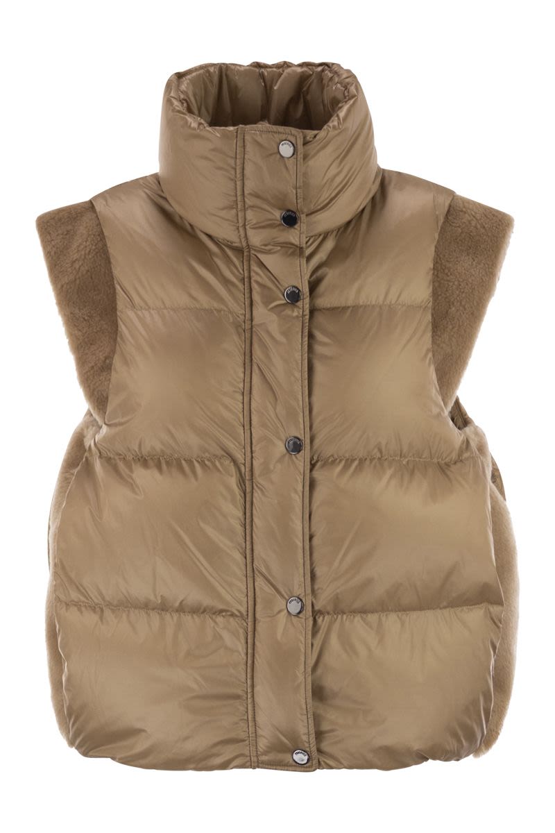 PESERICO Women's Mini Down Vest with Wing Sleeves