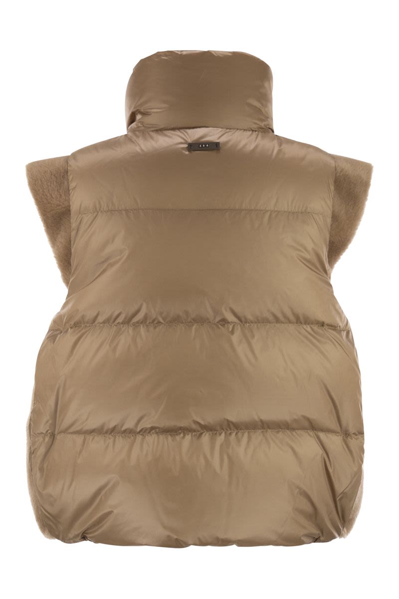 PESERICO Women's Mini Down Vest with Wing Sleeves