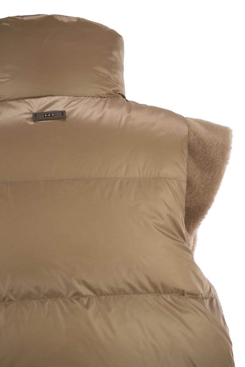 PESERICO Women's Mini Down Vest with Wing Sleeves