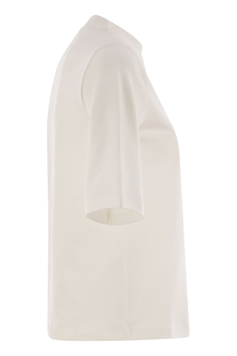 PESERICO Cotton Blend T-Shirt with 3/4 Sleeves