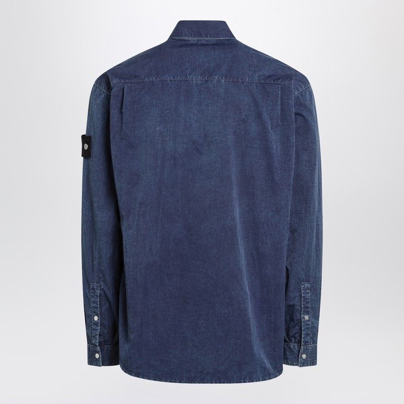 STONE ISLAND Denim-Effect Long Sleeve Shirt