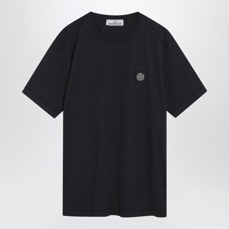 STONE ISLAND Cotton Crew-Neck T-Shirt with Logo Patch
