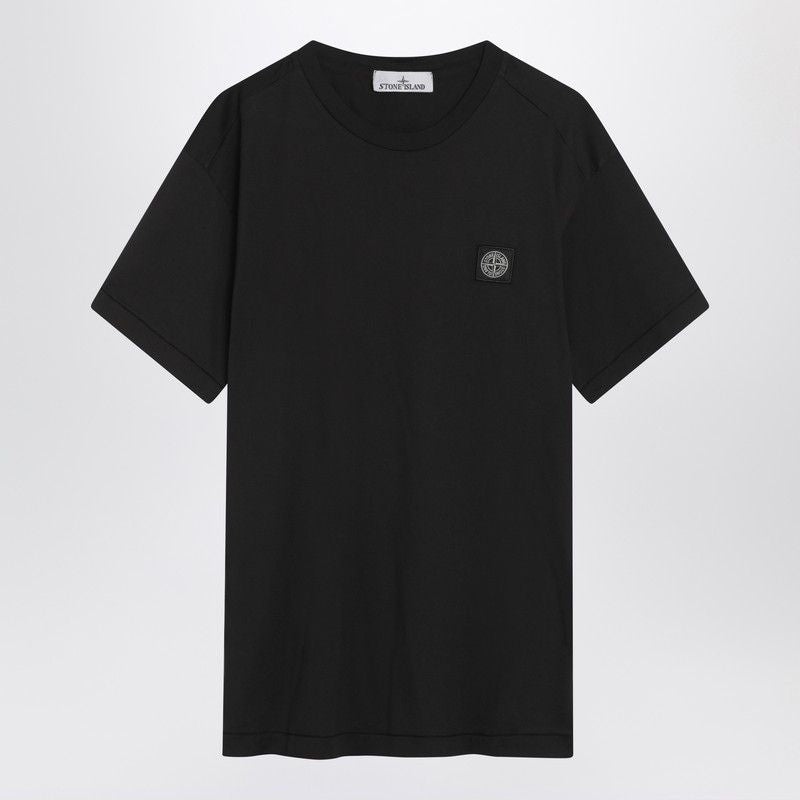 STONE ISLAND Classic Cotton Crew Neck T-Shirt with Logo Patch