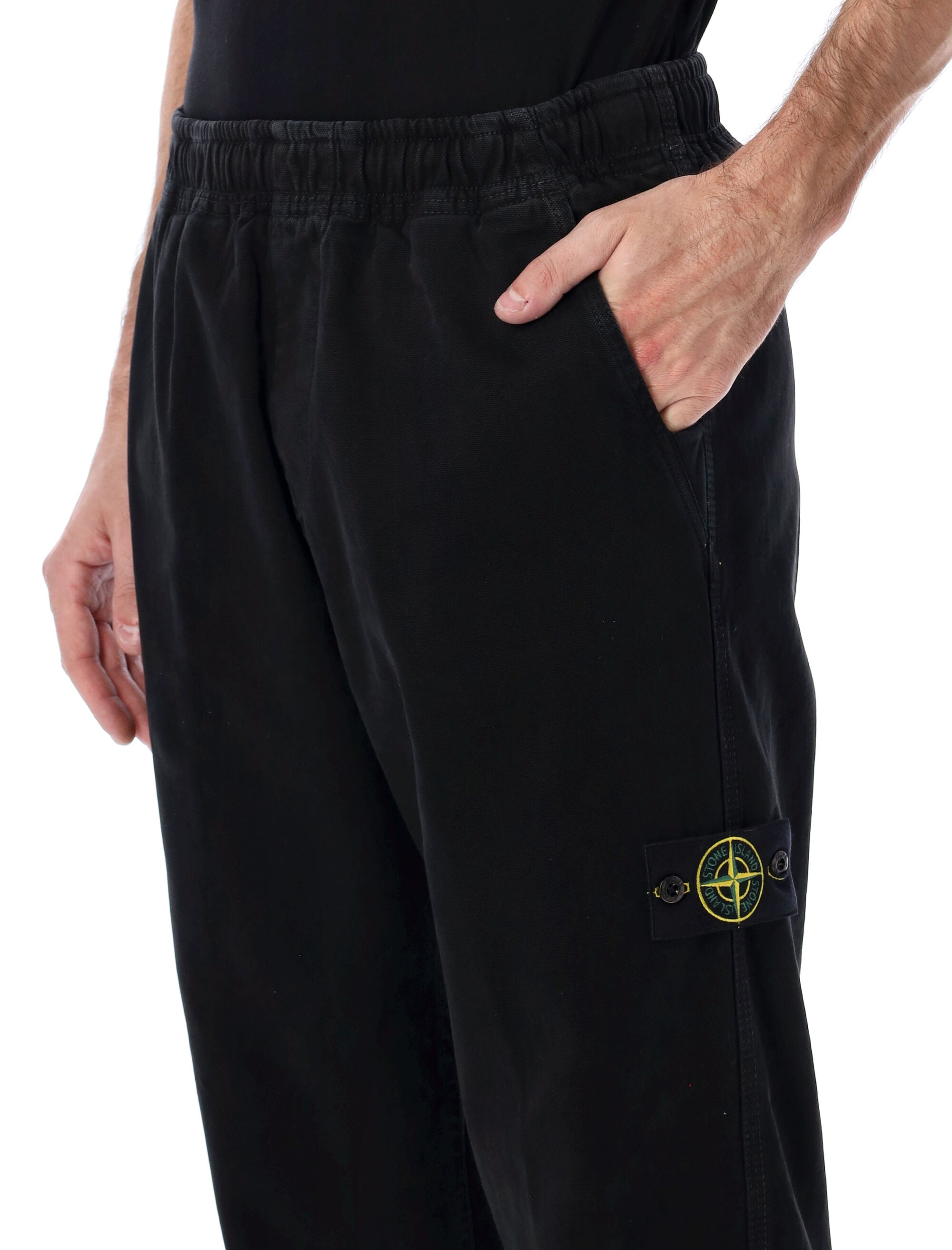 STONE ISLAND Organic Cotton 'Old' Effect Jogger Trousers - Size 32