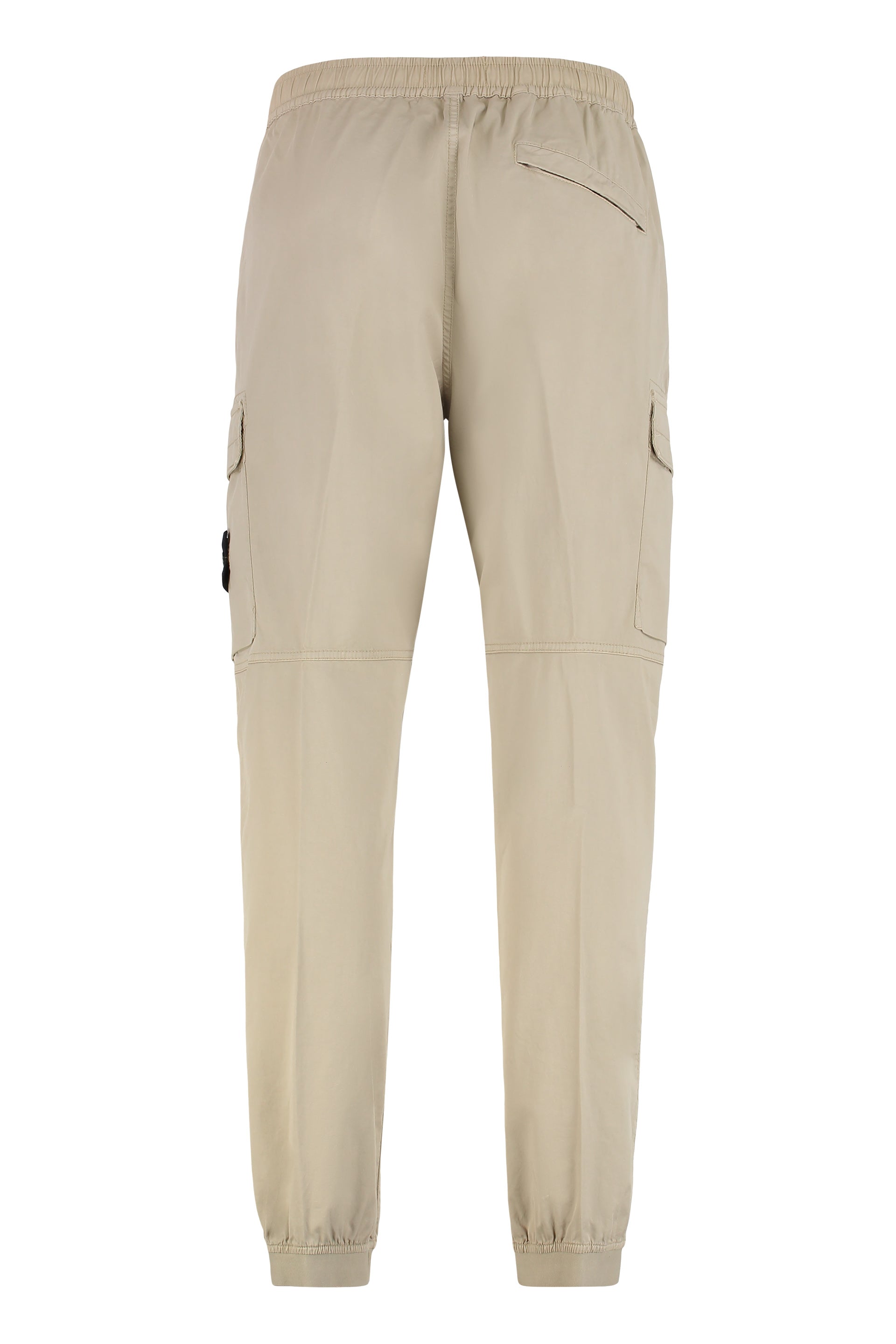 STONE ISLAND Men's Cotton Cargo Pants with Elastic Waist and Hem