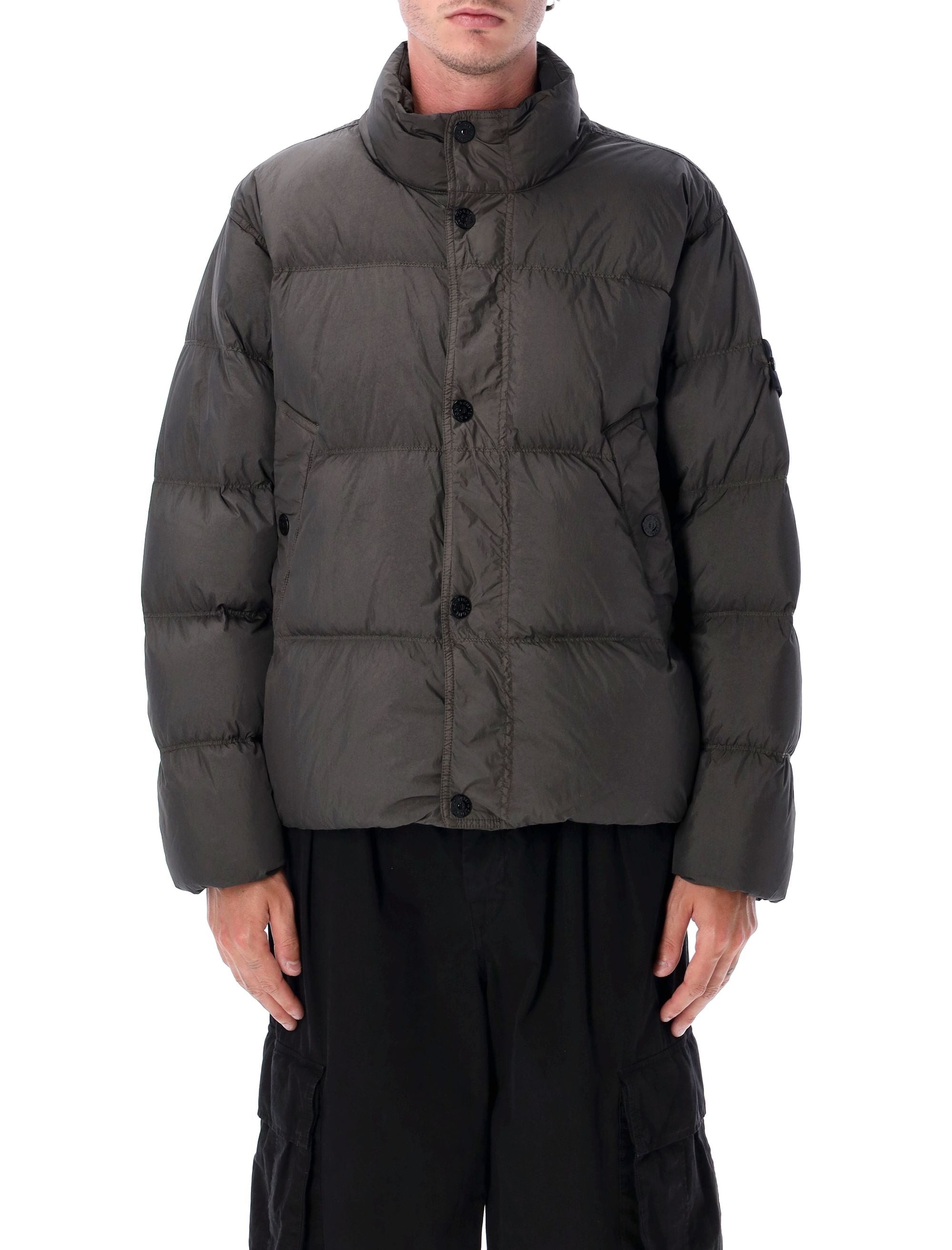 STONE ISLAND Men's Crinkle Effect Down Jacket - Size L