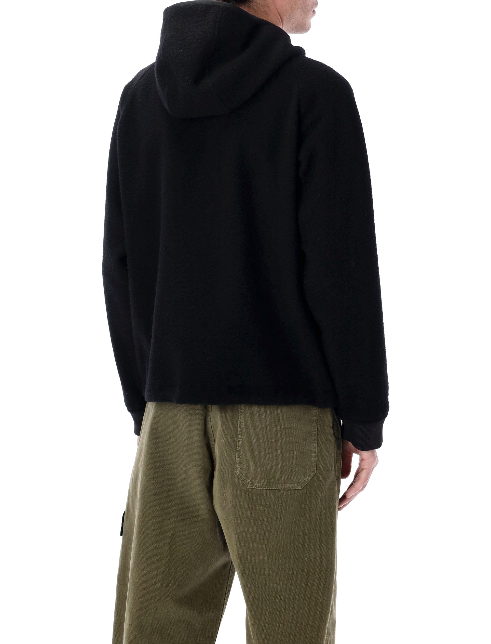 STONE ISLAND Hooded Jacket in Textured Wool-Nylon Blend - Size L