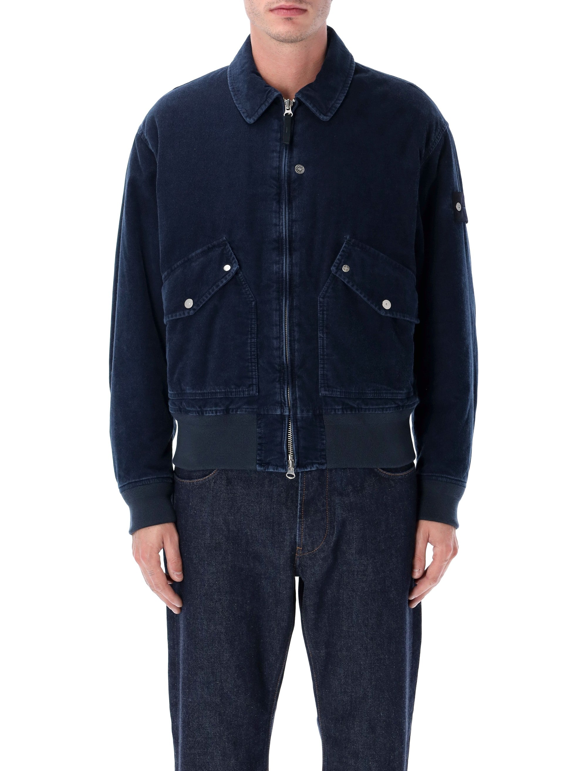 STONE ISLAND Micro Corduroy-Rinsed Bomber Jacket - Size L