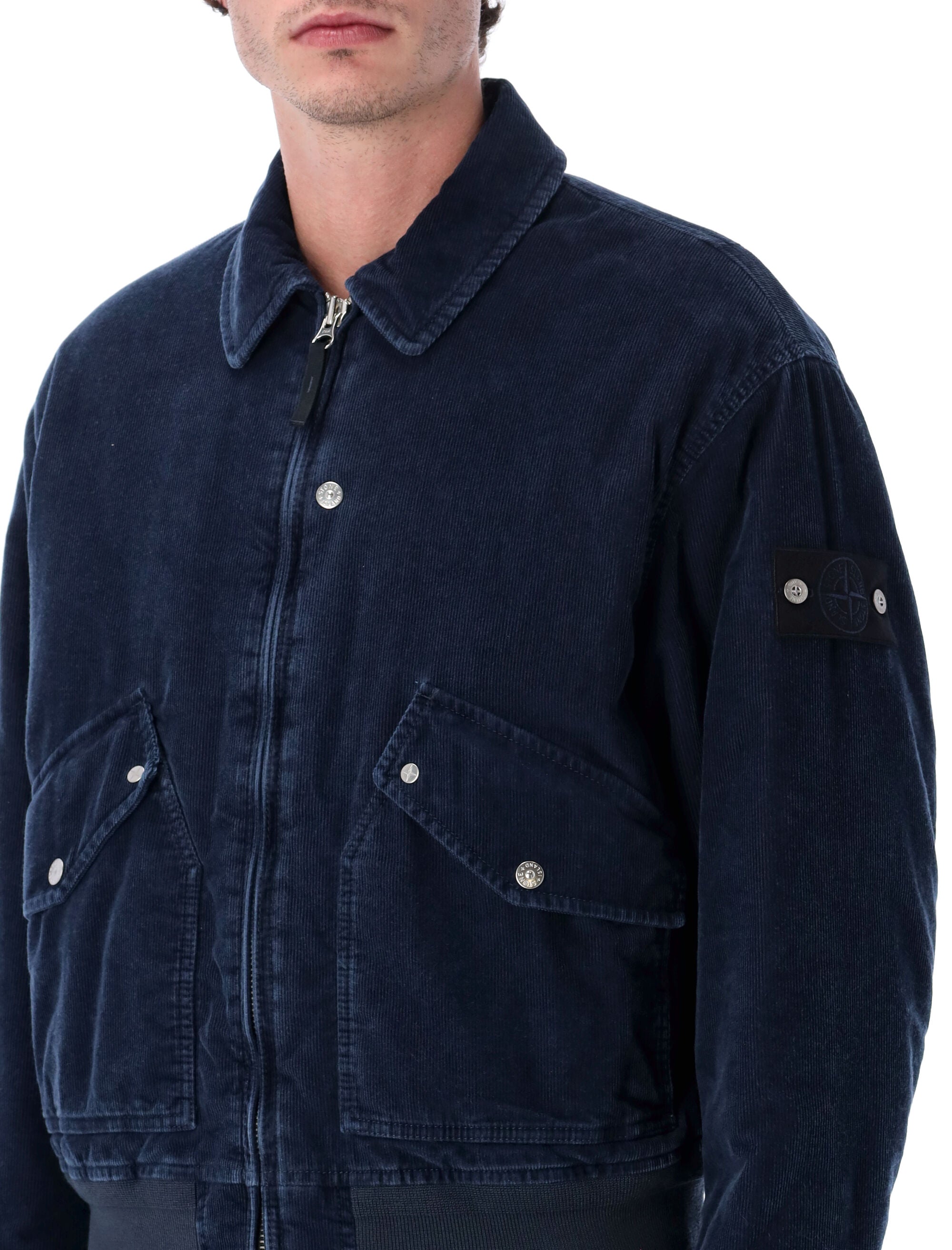 STONE ISLAND Micro Corduroy-Rinsed Bomber Jacket - Size L