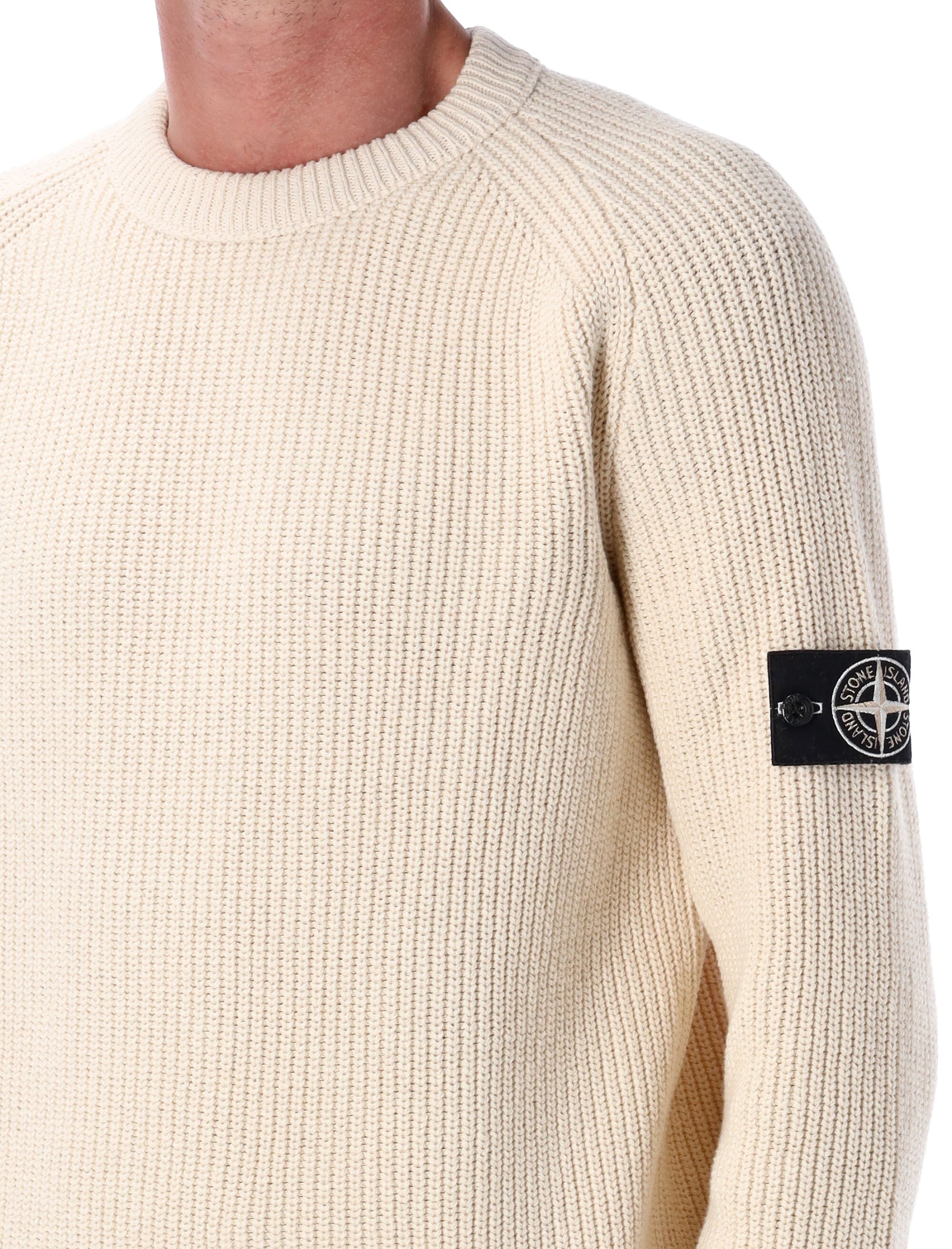 STONE ISLAND Fisherman's Rib Cotton Jumper - Size L