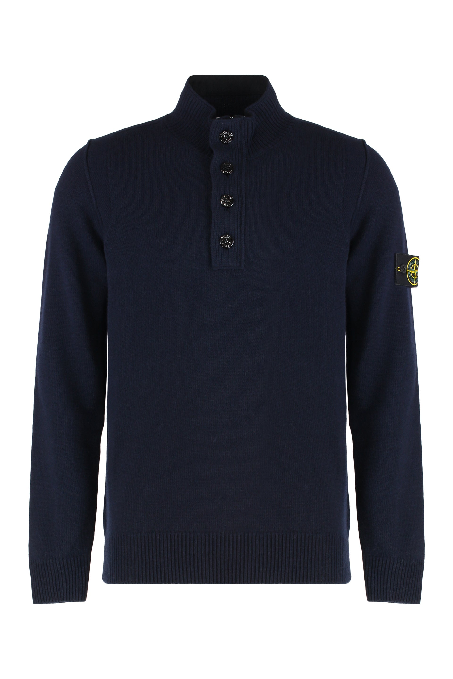 STONE ISLAND Wool Blend Short Zip Sweater