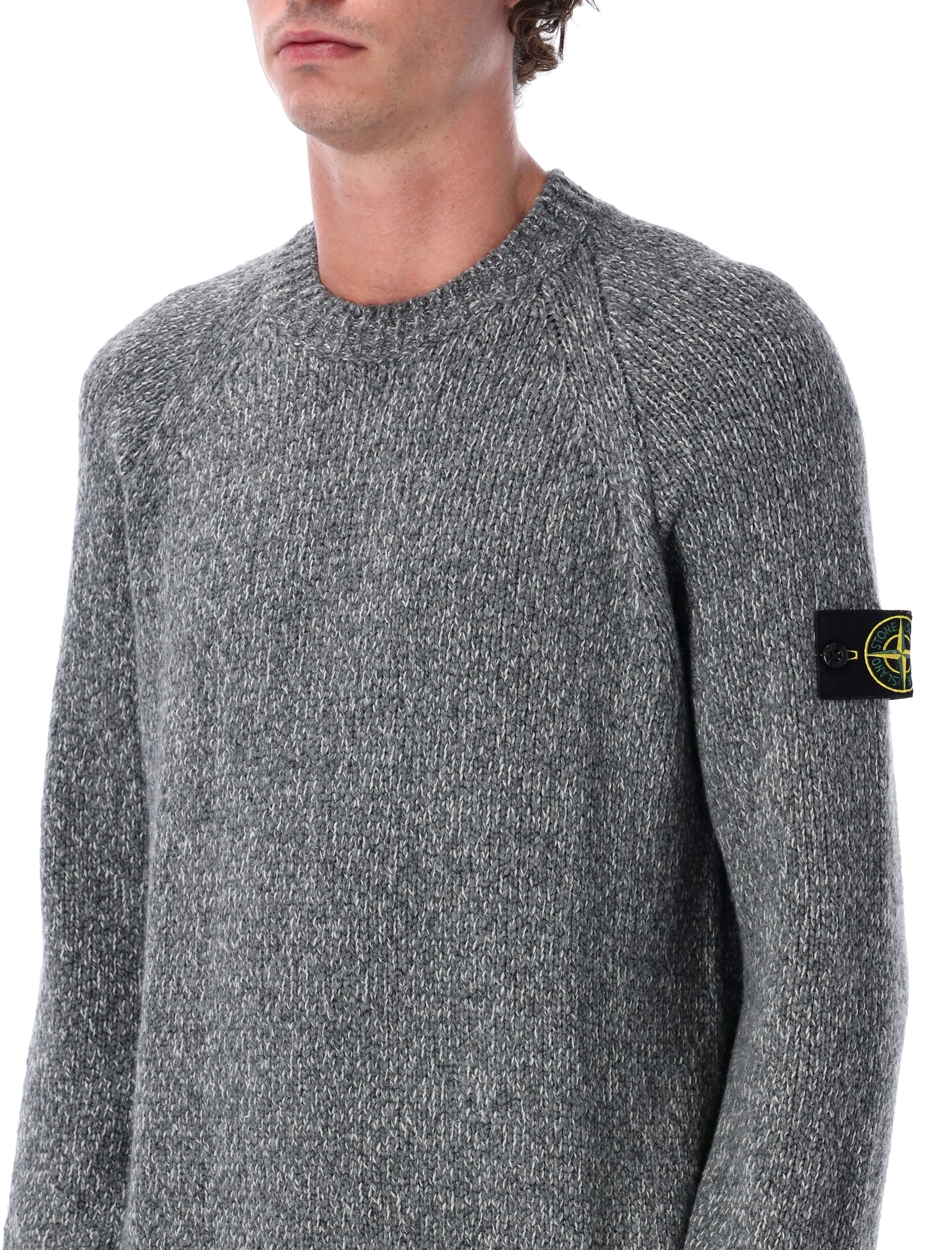 STONE ISLAND Raglan Wool Sweater - Loose Fit