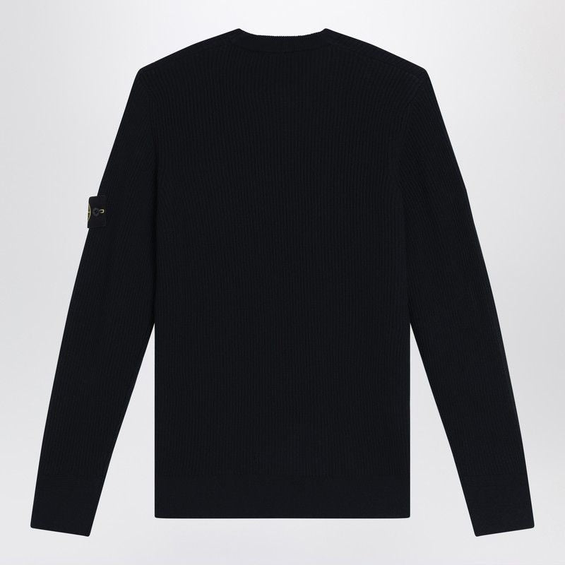 STONE ISLAND Ribbed Virgin Wool Crew Neck Sweater for Men